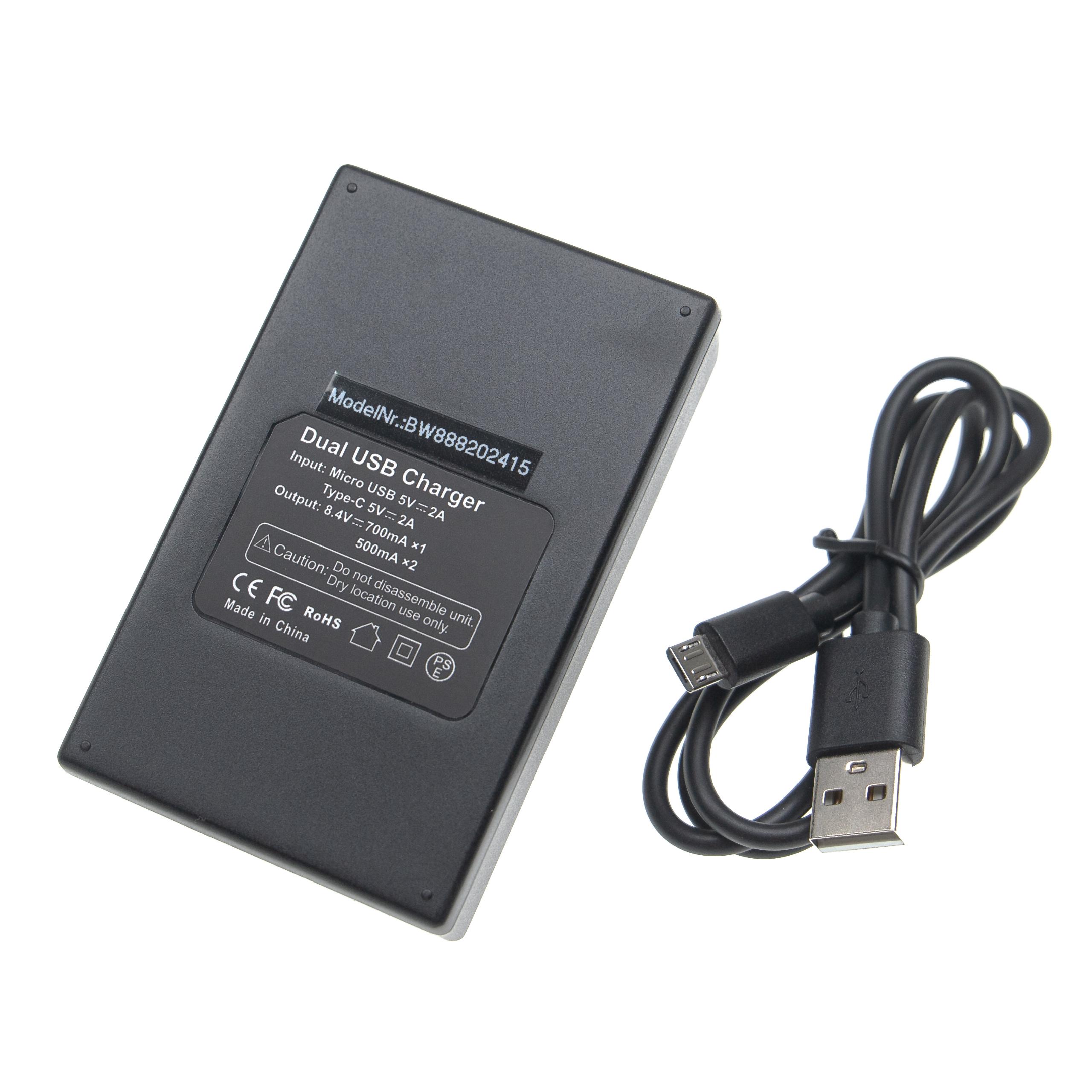 Carregador de Baterias Duplo USB-C + Micro-USB para Canon EOS 550D, 700D e modelos compatíveis - vhbw - Image 2