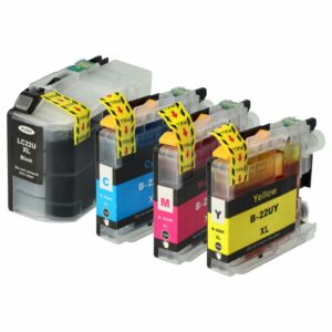 Pack 4 Cartuchos de Tinta vhbw compatível Brother LC22UBK, LC-22UBKXL - Preto, Ciano, Magenta, Amarelo