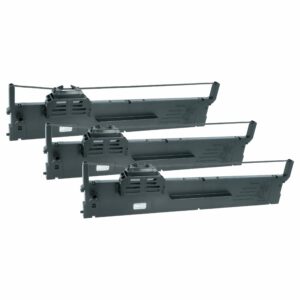 Fita de Tinta Compatível com Epson C13S015339 para Impressoras Matriciais e de Recibos - Preto (Pack 3x)