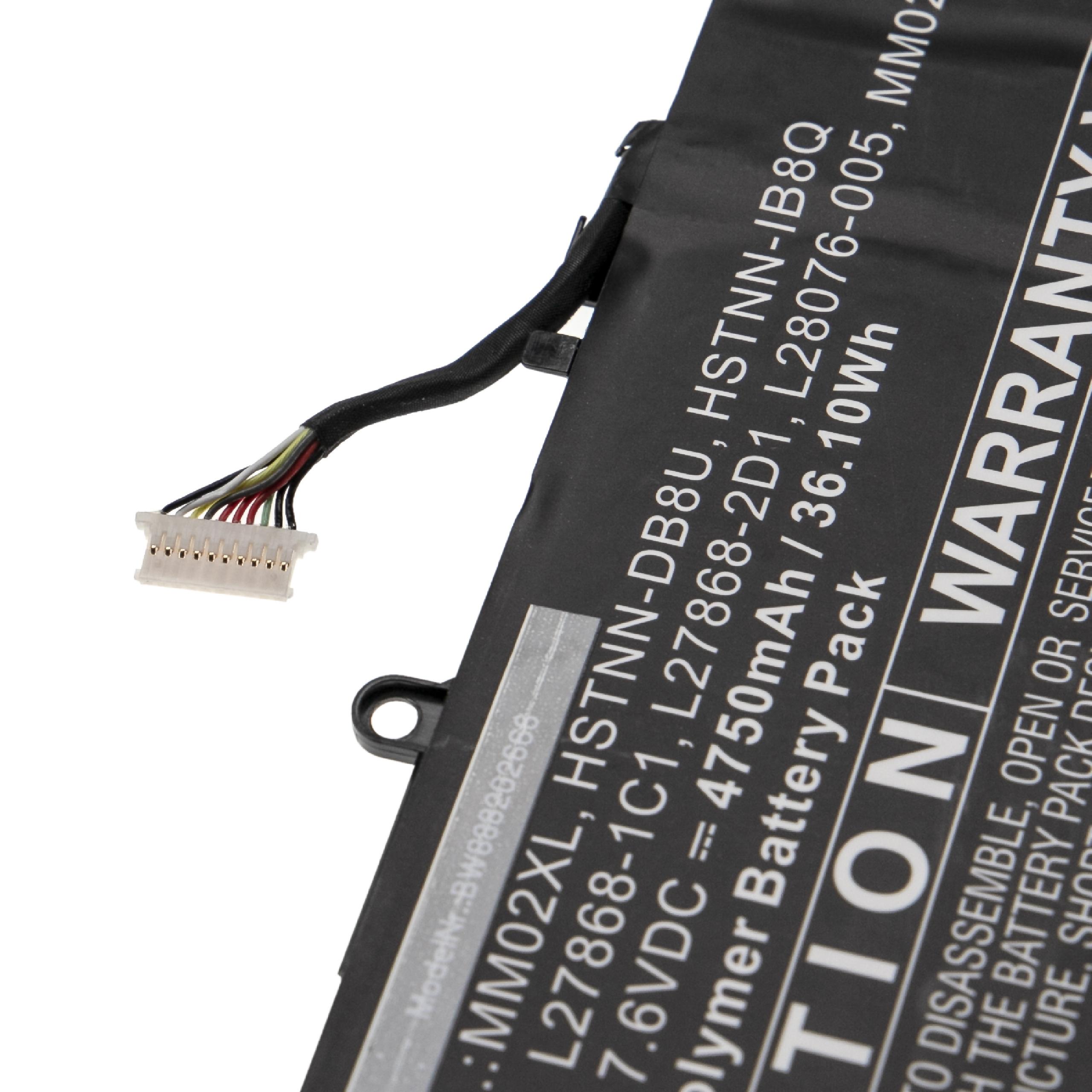 Bateria para Portátil HP vhbw - Substitui HSTNN-IB8Q, HSTNN-DB8U, L27868-2D1, L27868-1C1 - 4750 mAh 7.6 V Li-polímero - Image 2