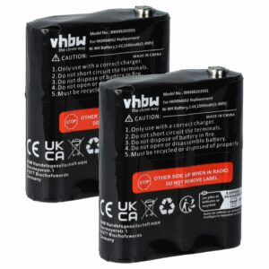 Bateria vhbw 2x para Motorola 4002A, 56315, FRS-009, AP-4002, AP-4002H - 1500 mAh 3.6V NiMH