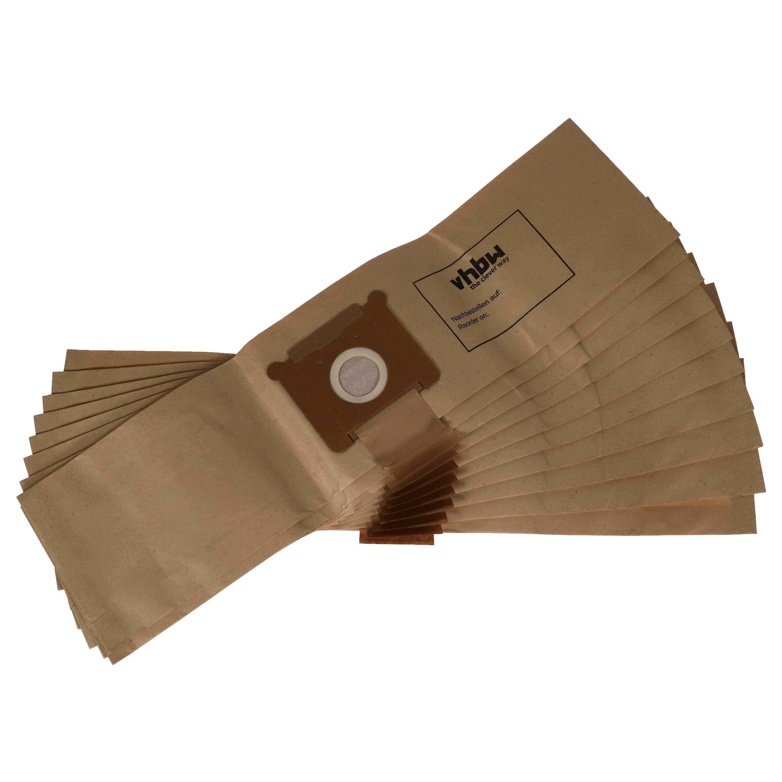 10x Sacos para Aspirador Fakir 2204805, 2601805, 3288810, 3270805 - vhbw Papel