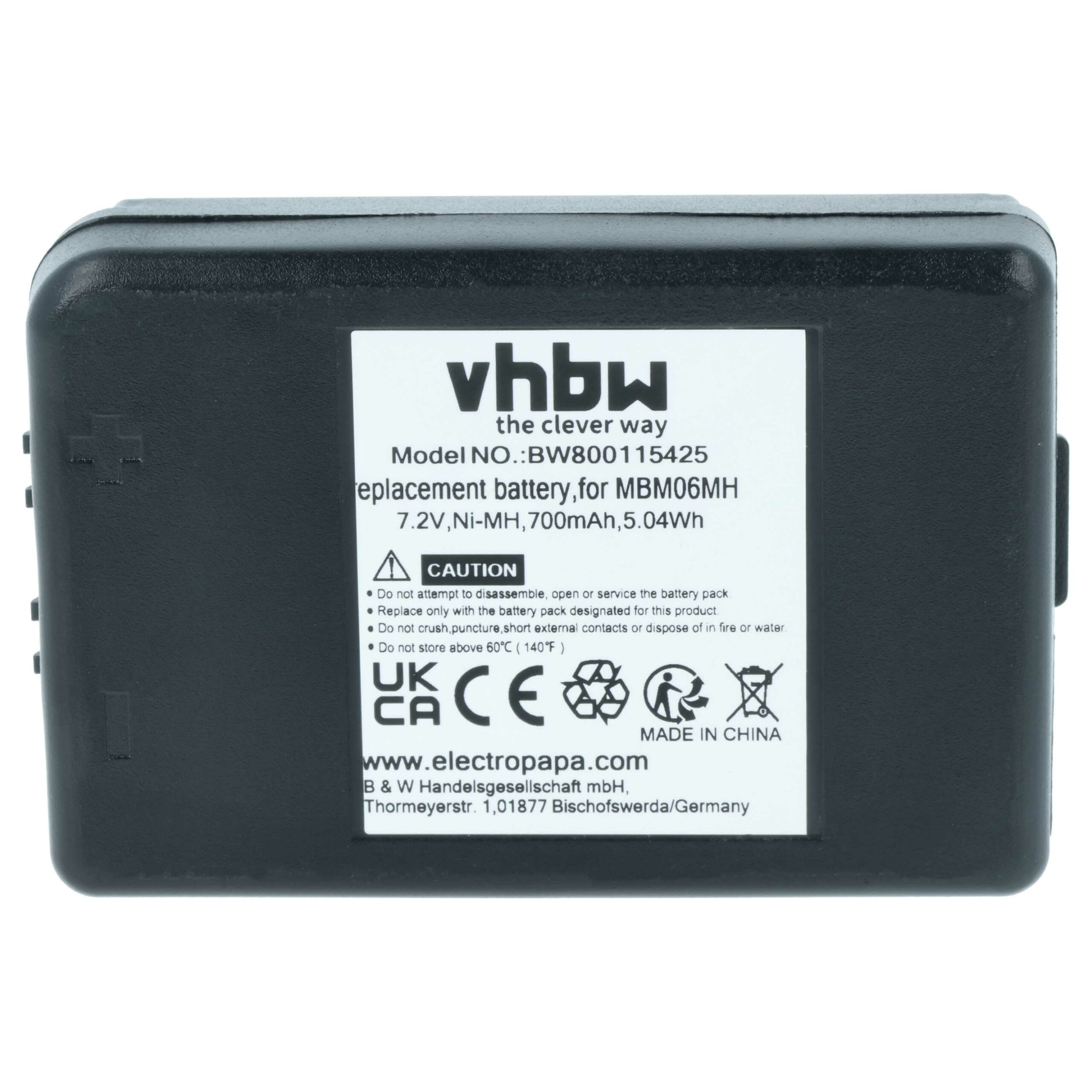 Bateria de Substituição vhbw para Comando de Telecomando Industrial Autec MBM06MH - 700 mAh - Image 3