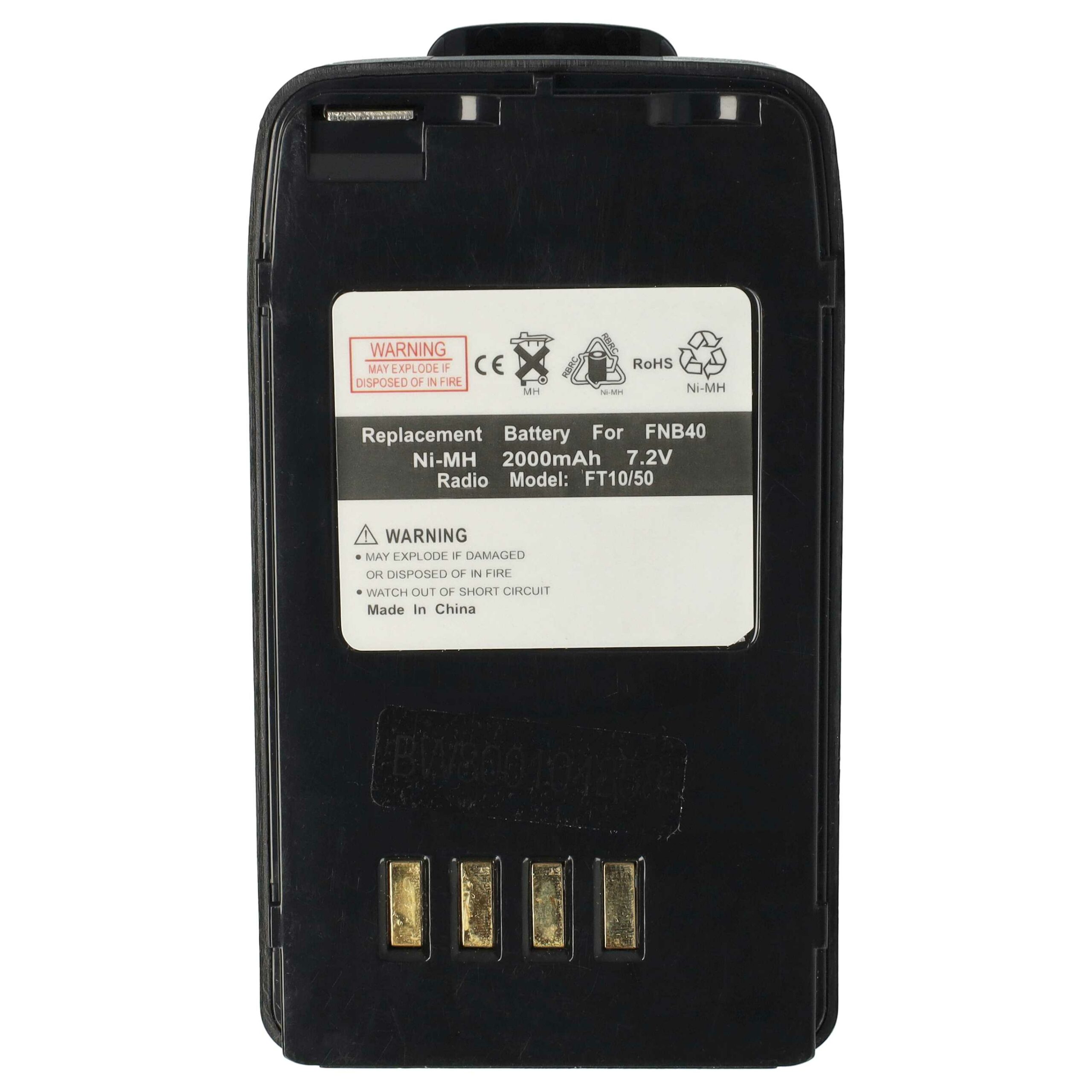 Bateria vhbw 2000 mAh 7.2V NiMH para Rádios Vertex Yaesu - Substitui FNB-V47IS, FNB-V49, FNB-47H, FNB-47, FNB-V47 + Clipe de Cintura - Image 3