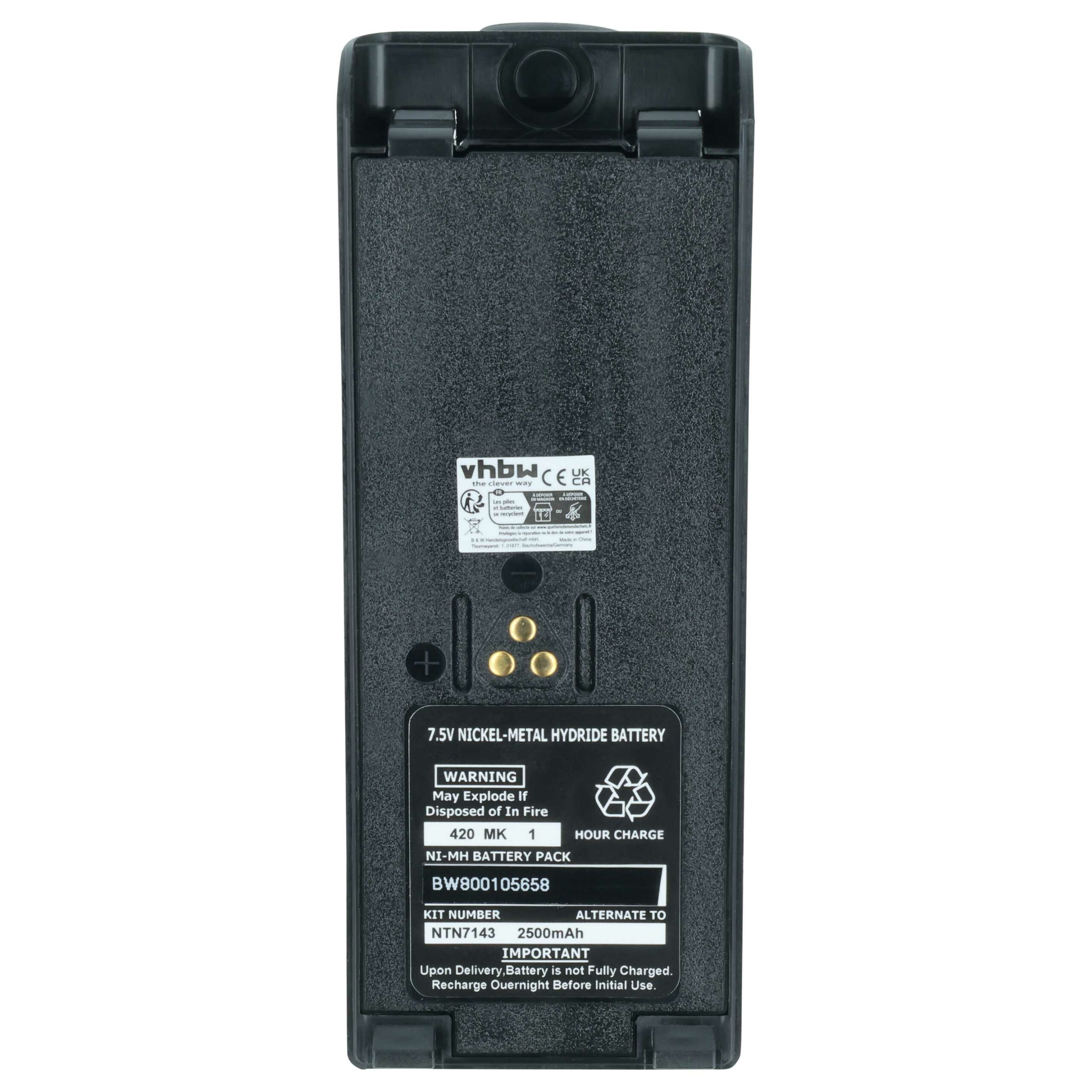 Bateria vhbw para Rádio Motorola NTN7143 - 2500 mAh 7.5V NiMH + Clip (Pack 2 Unidades) - Image 3