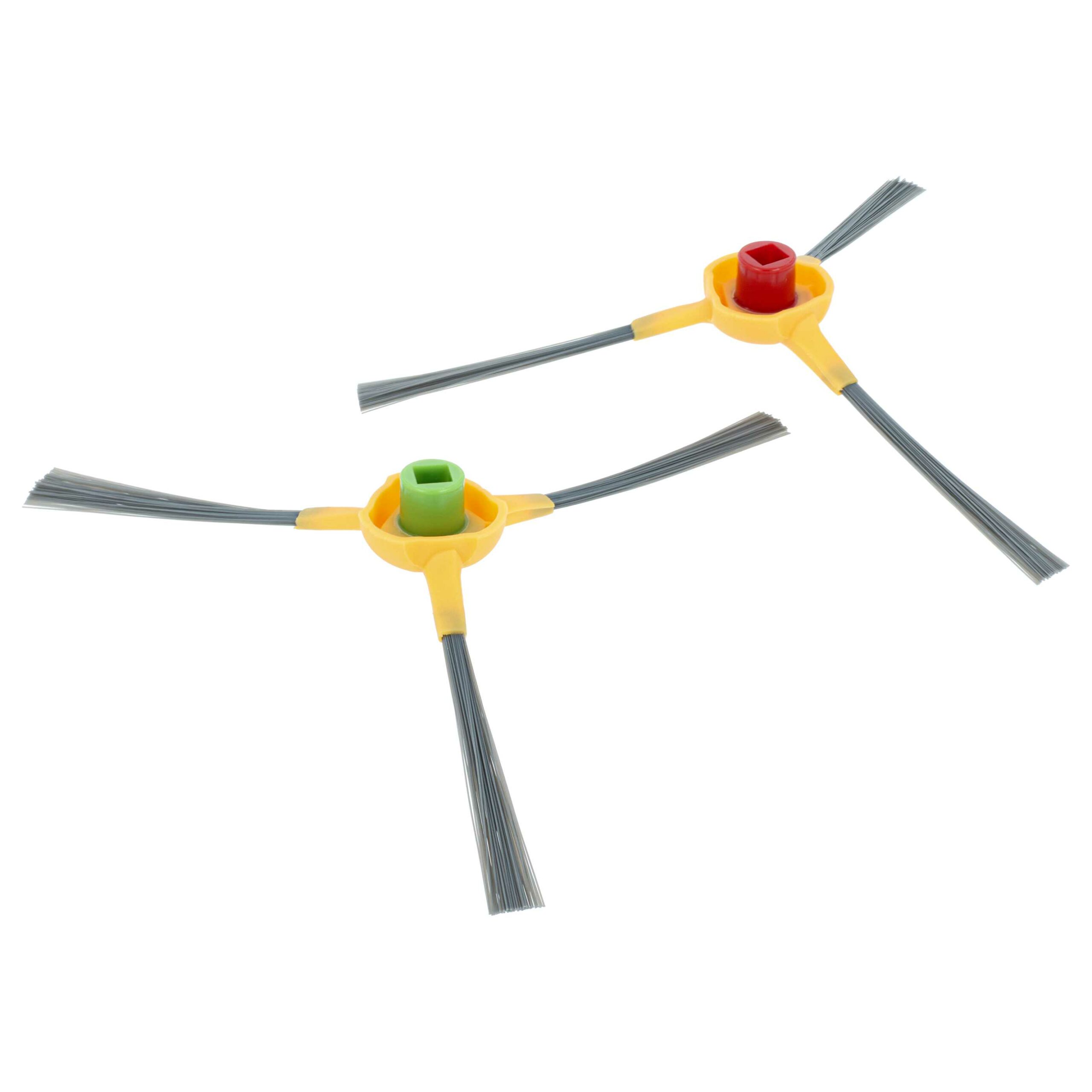 2x Escova Lateral de Substituição vhbw para Ecovacs D-S374 - 3 Braços, Cinzento e Amarelo - Image 2