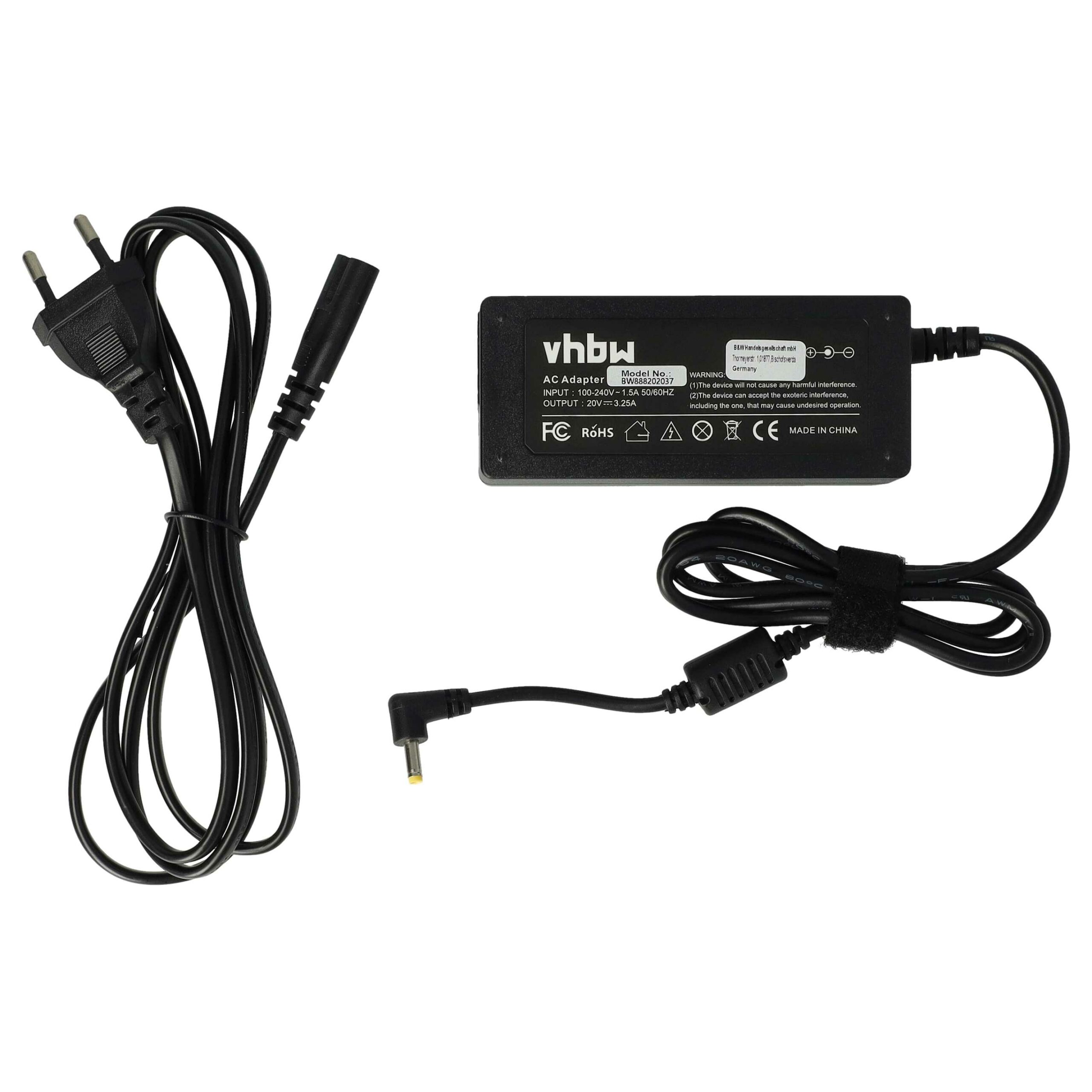 Carregador de Alimentação AC para Lenovo - Substitui 5A10H42926, 5A10H4362 e outros - vhbw - 250 cm