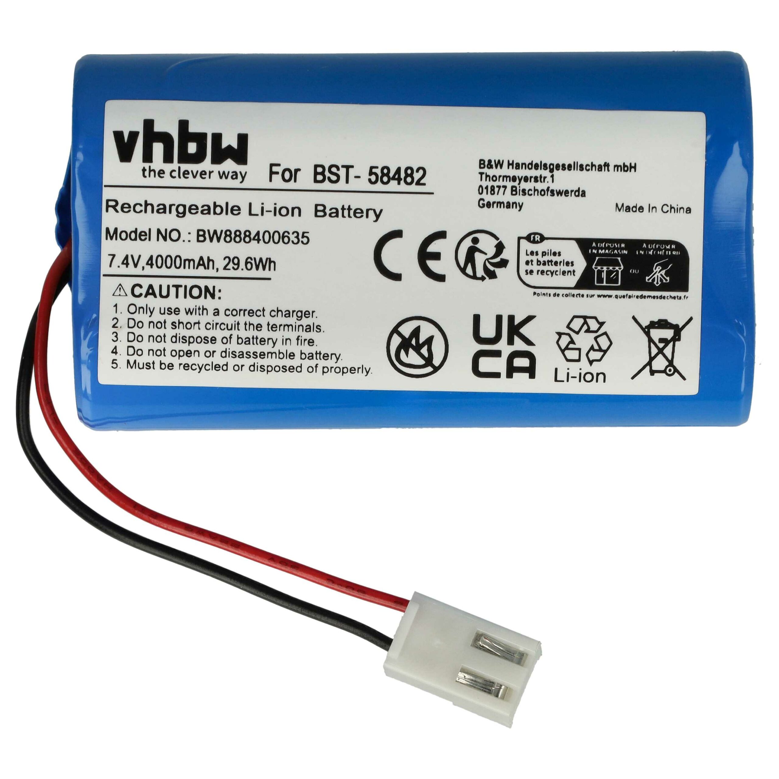 Bateria vhbw para Bestway Flowclear Aquatronix - 4000 mAh 7.4 V Li-Ion - Image 3
