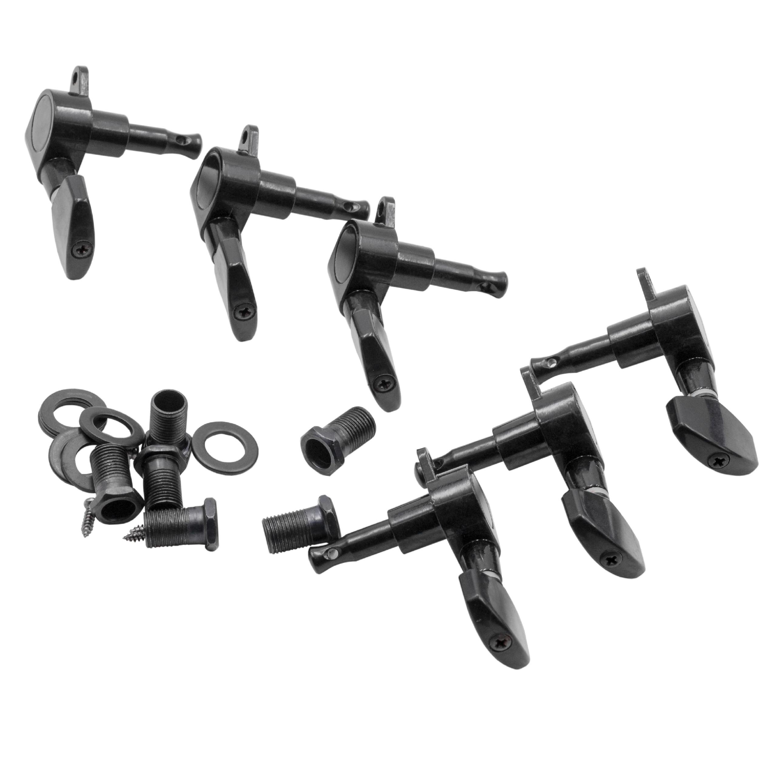 Tarraxa para Guitarra vhbw 3R3L - Acabamento Preto, Furo de 10 mm - Image 2