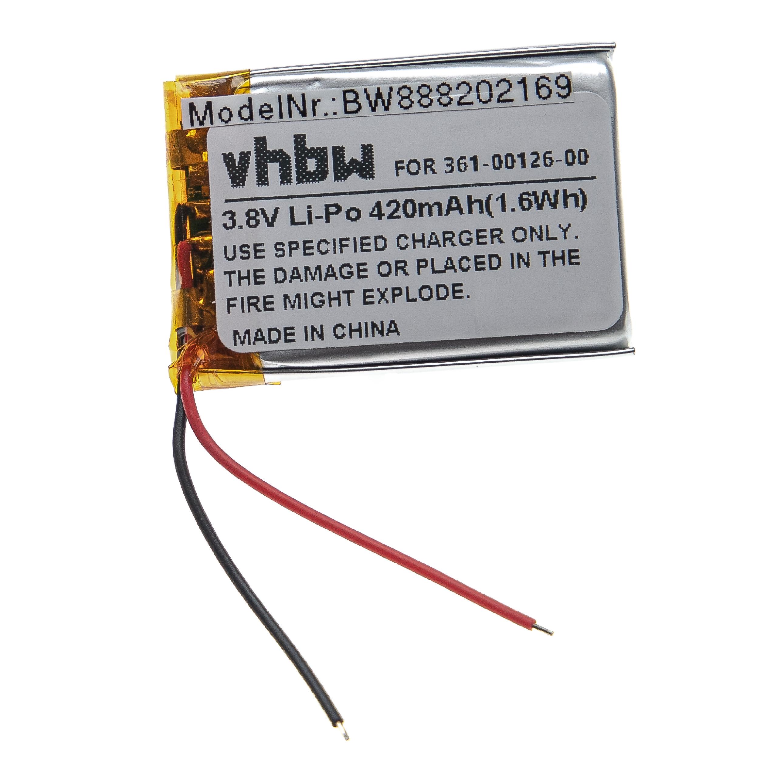 Bateria vhbw para Smartwatch Garmin 361-00126-00 - 420 mAh 3.8 V Li-polymer