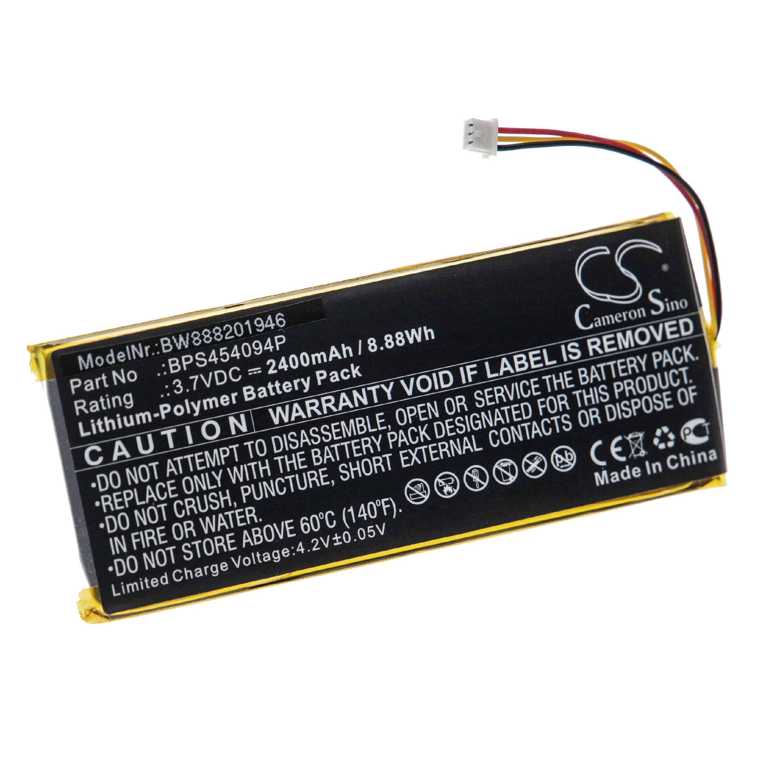 Bateria vhbw para Rádio Digital Geneva - 2400 mAh 3.7 V Li-polímero