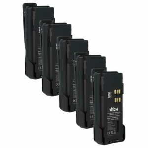 Bateria 5x para Rádio Motorola PMNN4406, PMNN4409BR, PMNN4406BR - 3000 mAh 7.4 V Li-Ion + Clip de Cintura