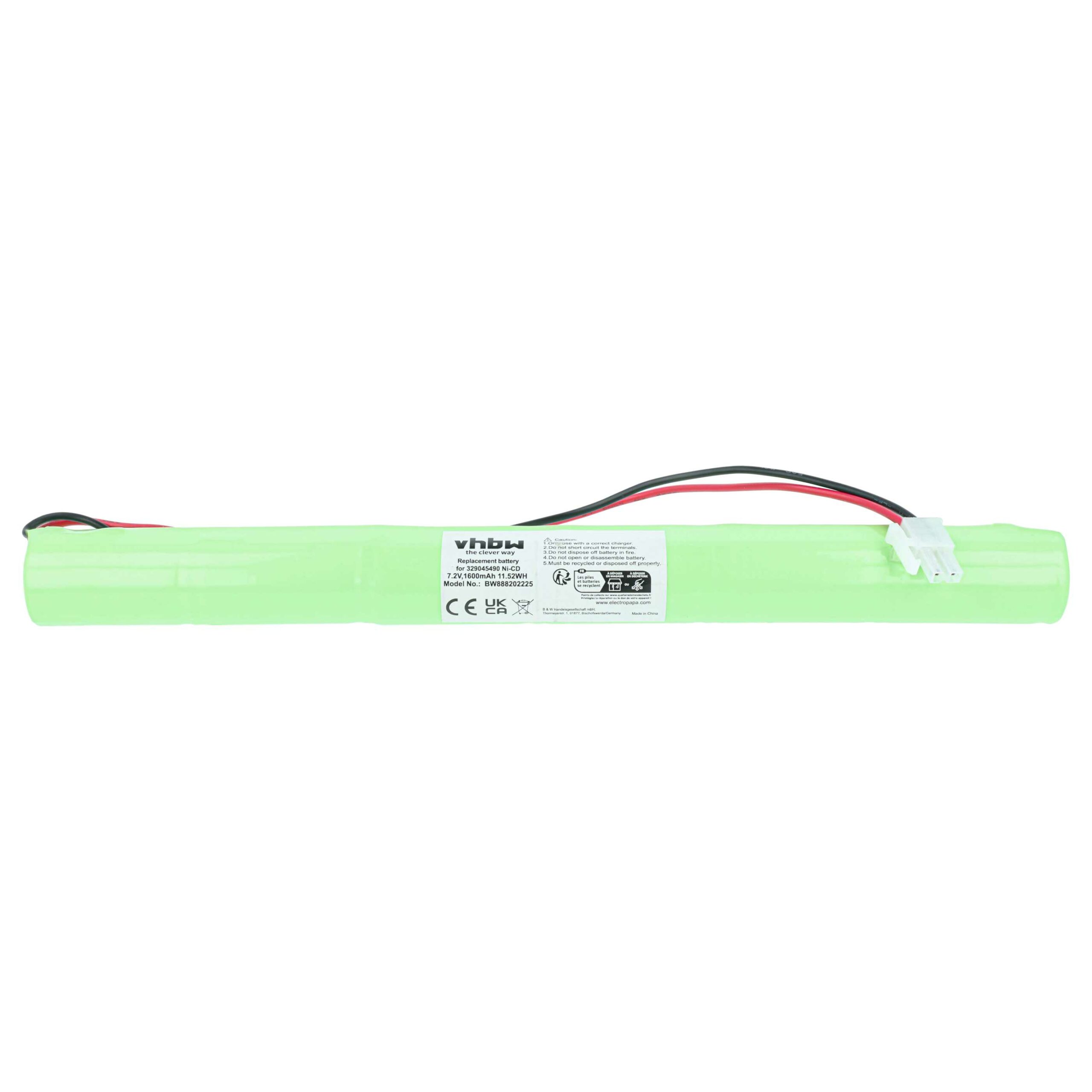 Bateria de Emergência 10x vhbw 1600 mAh 7.2V NiCd Compatível BAES 329045490 - Image 3