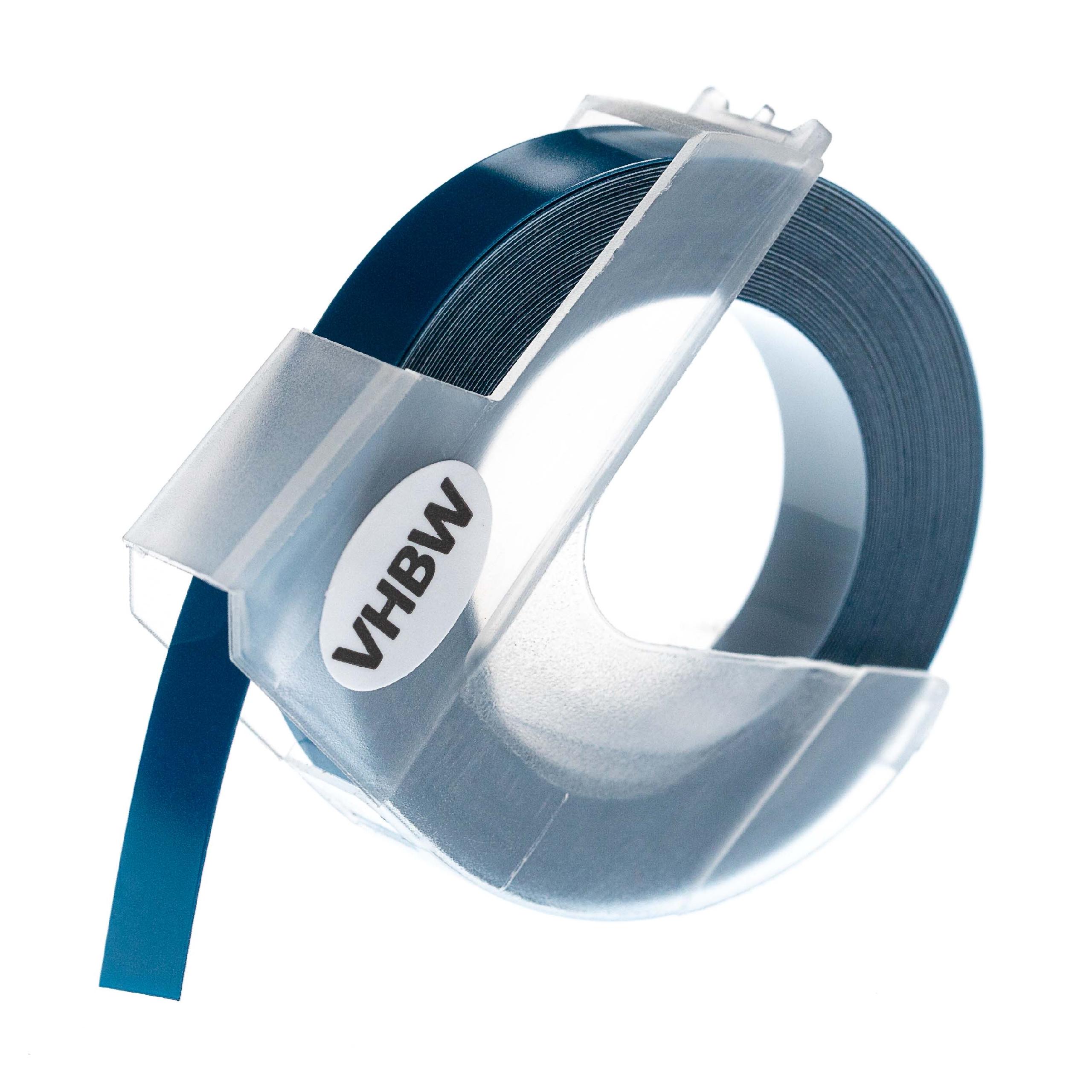 Fita de etiqueta 3D em relevo vhbw para Dymo S0898240 - 9 mm branco sobre azul escuro - Image 2