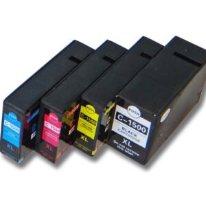 Pack 4 Cartuchos de Tinta vhbw compatível Canon PGI-1500 XL - Preto, Ciano, Magenta, Amarelo