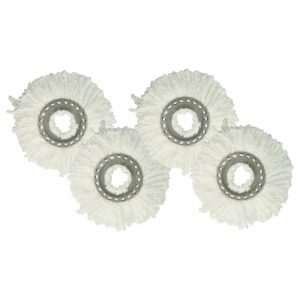 4x Cabeça de Mop Microfibra Branca Compatível com Leifheit 52094