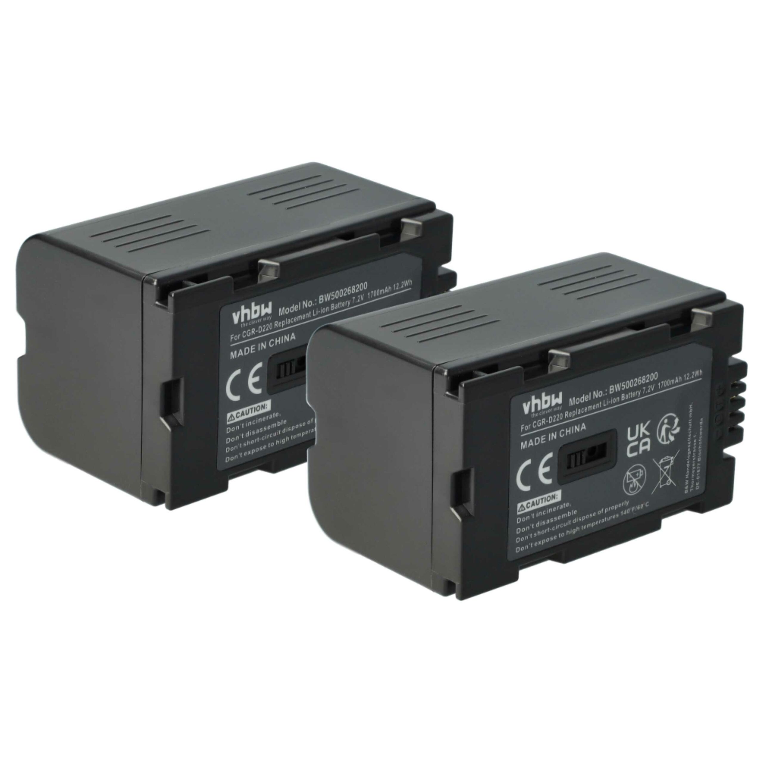Bateria vhbw 2x para Hitachi DZ-BP16, DZ-BP28 - 1700 mAh 7.2 V Li-Ion
