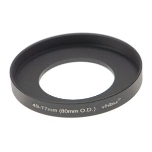 Adaptador de Aumento de Diâmetro 49 mm para 77 mm para Matte Box 80 mm - vhbw