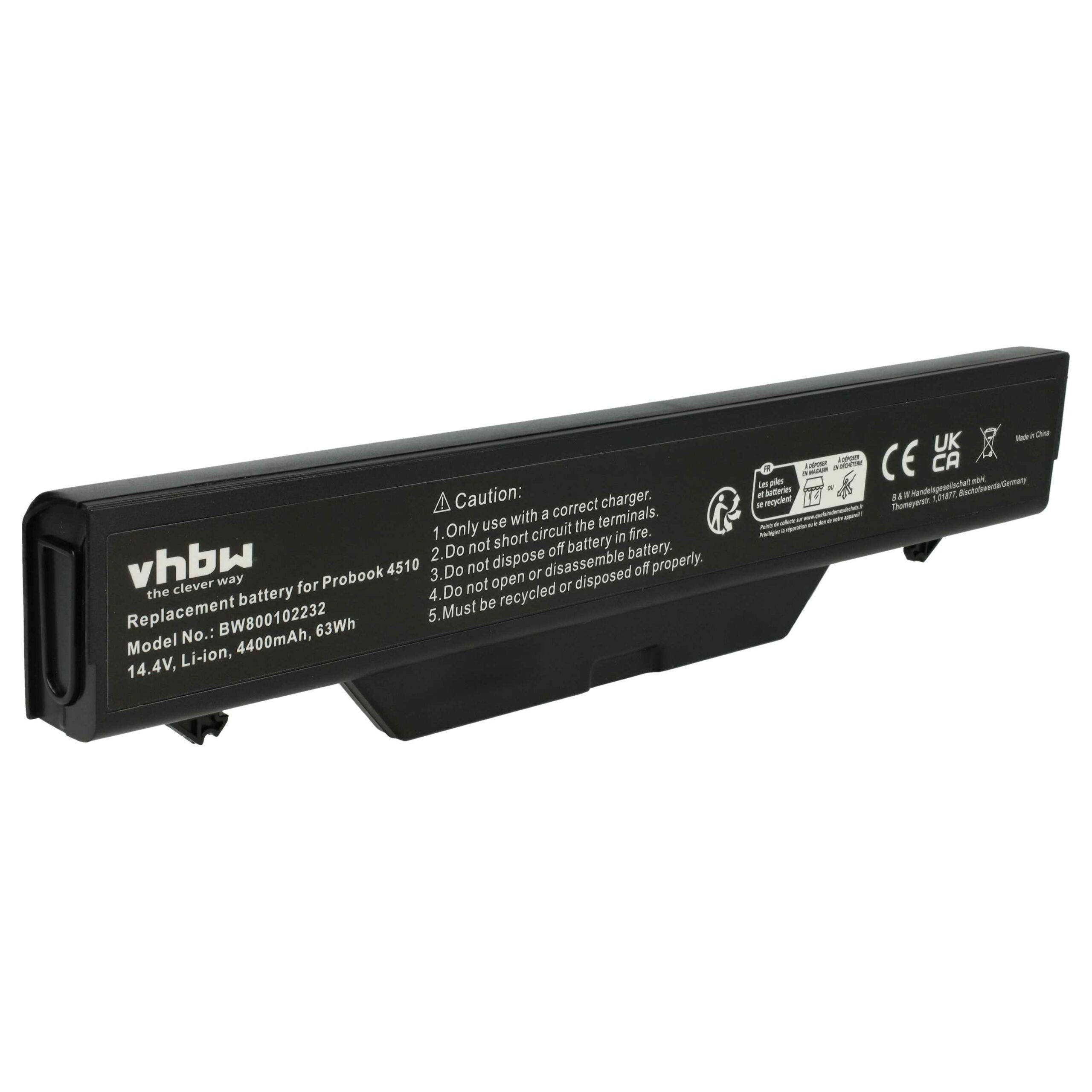 Bateria para Portátil HP vhbw - 4400 mAh 14.4V Li-Ion (HSTNN-I60C-5, 513130-321, 535808-001)