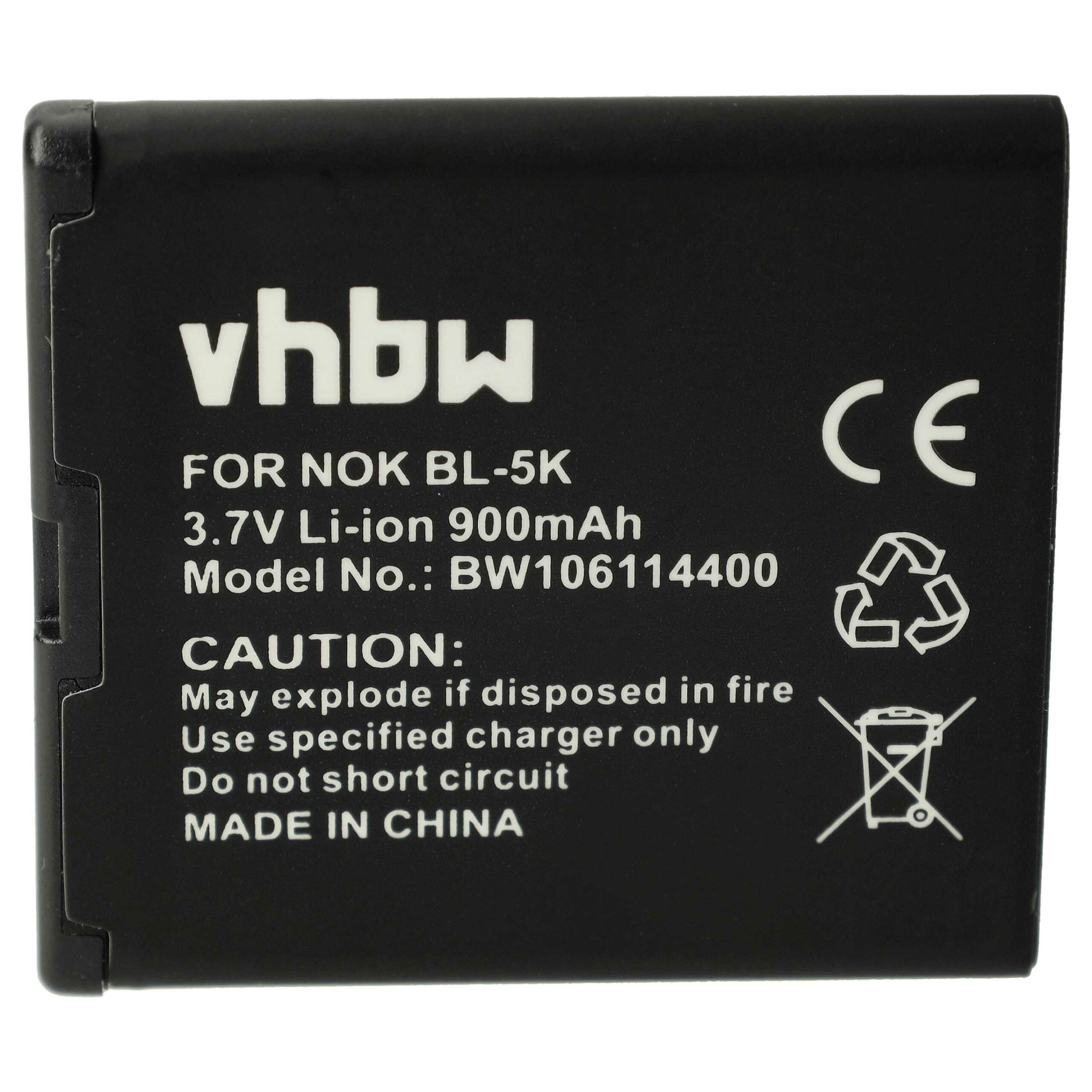 Bateria para telemóvel Nokia BL-5K - 900 mAh 3.7 V Li-Ion vhbw - Image 3