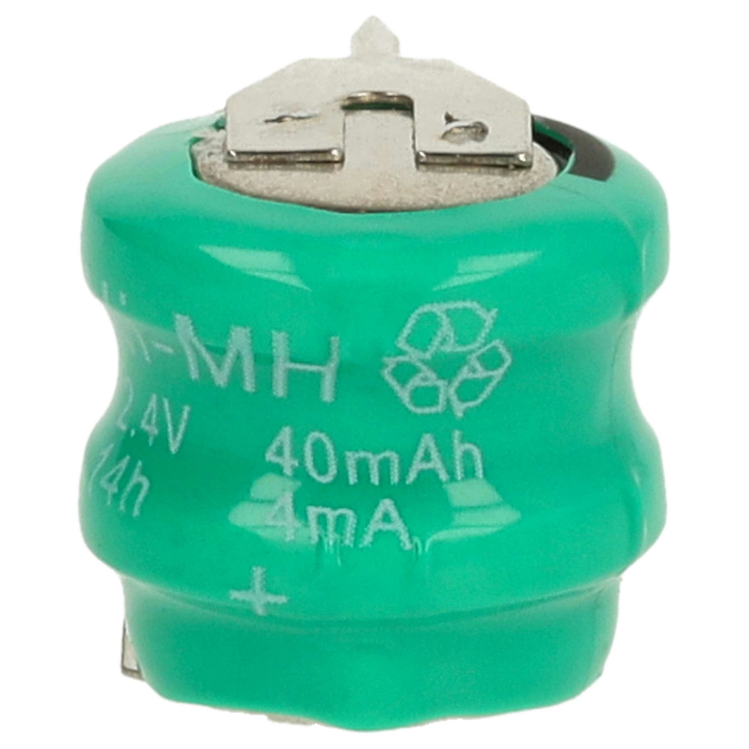 5x Pilhas Botão Recarregáveis V40H 3 Contactos vhbw - 40 mAh 2.4V NiMH - Image 3