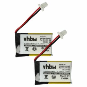 Bateria vhbw 2x para Headset sem Fios Plantronics - 140 mAh 3.7 V Li-polymer