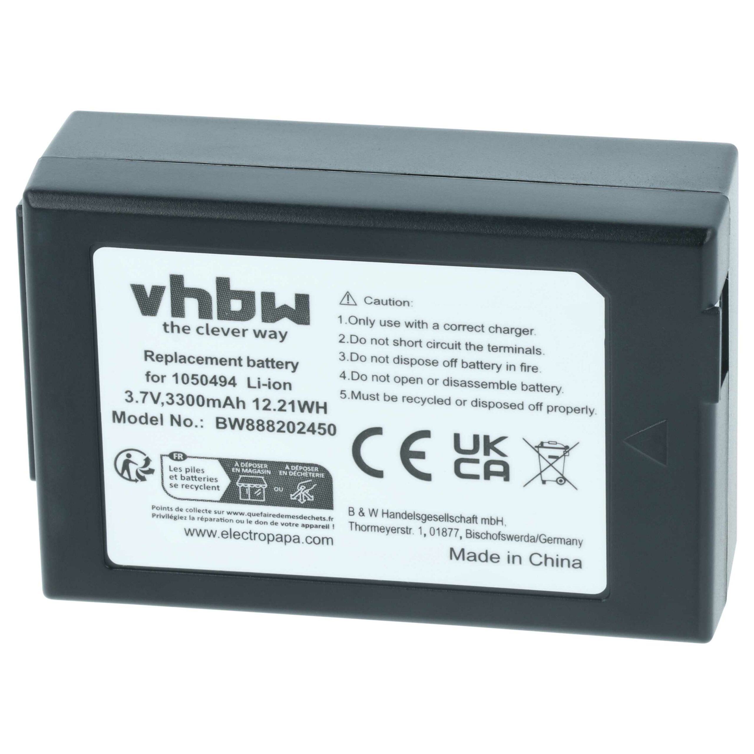 Bateria vhbw 5x para Computador Portátil Psion WA3006, WA3020 - 3300mAh, 3.7V - Image 3