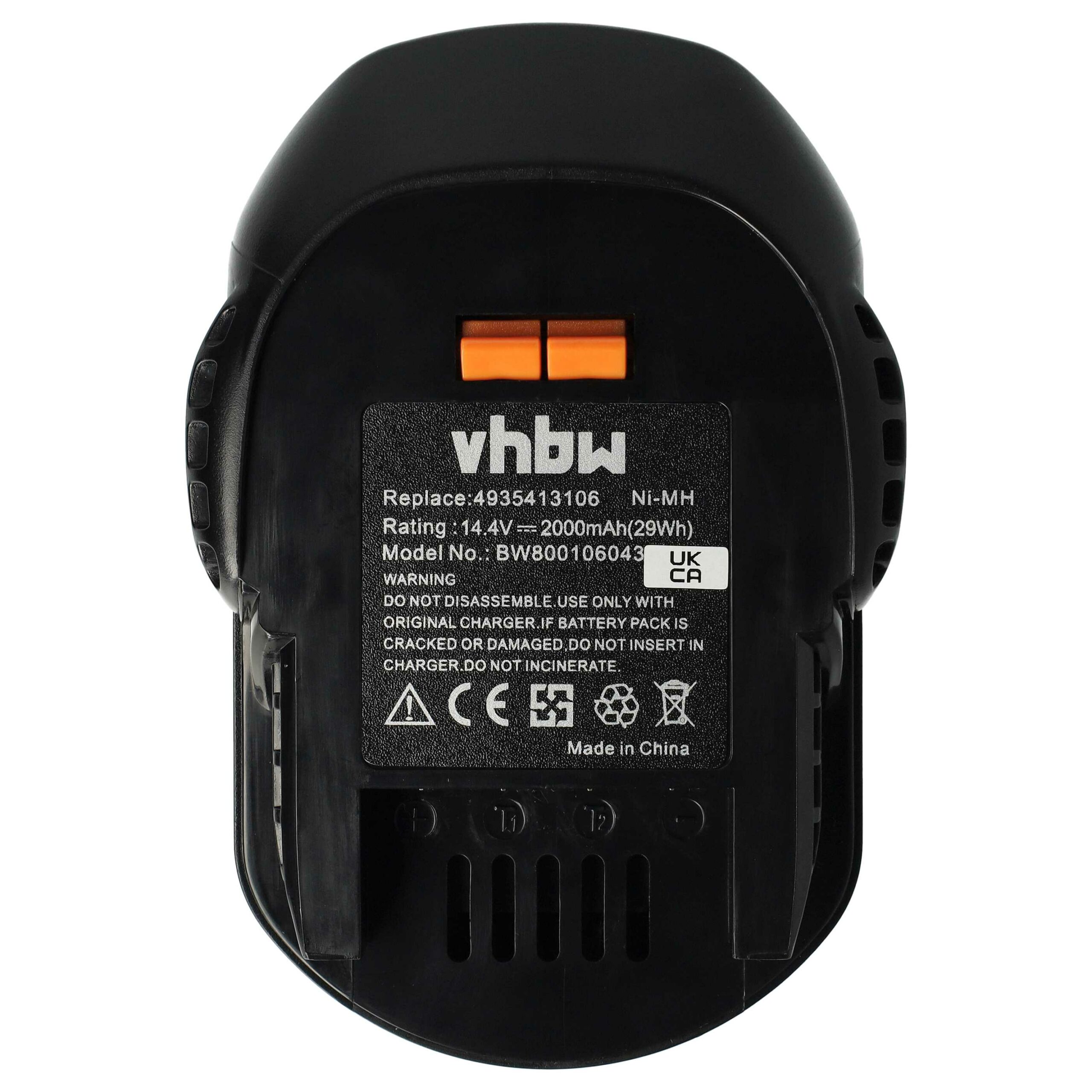 2x Bateria vhbw 2000 mAh 14.4 V NiMH para AEG 4935413106, 4935416790, B1414G, B1415R - Image 3