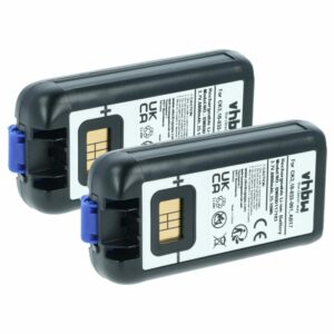 2x Bateria compatível Intermec 318-033-021, 318-033-001 para Scanner Códigos de Barras POS - 6800 mAh 3.7 V