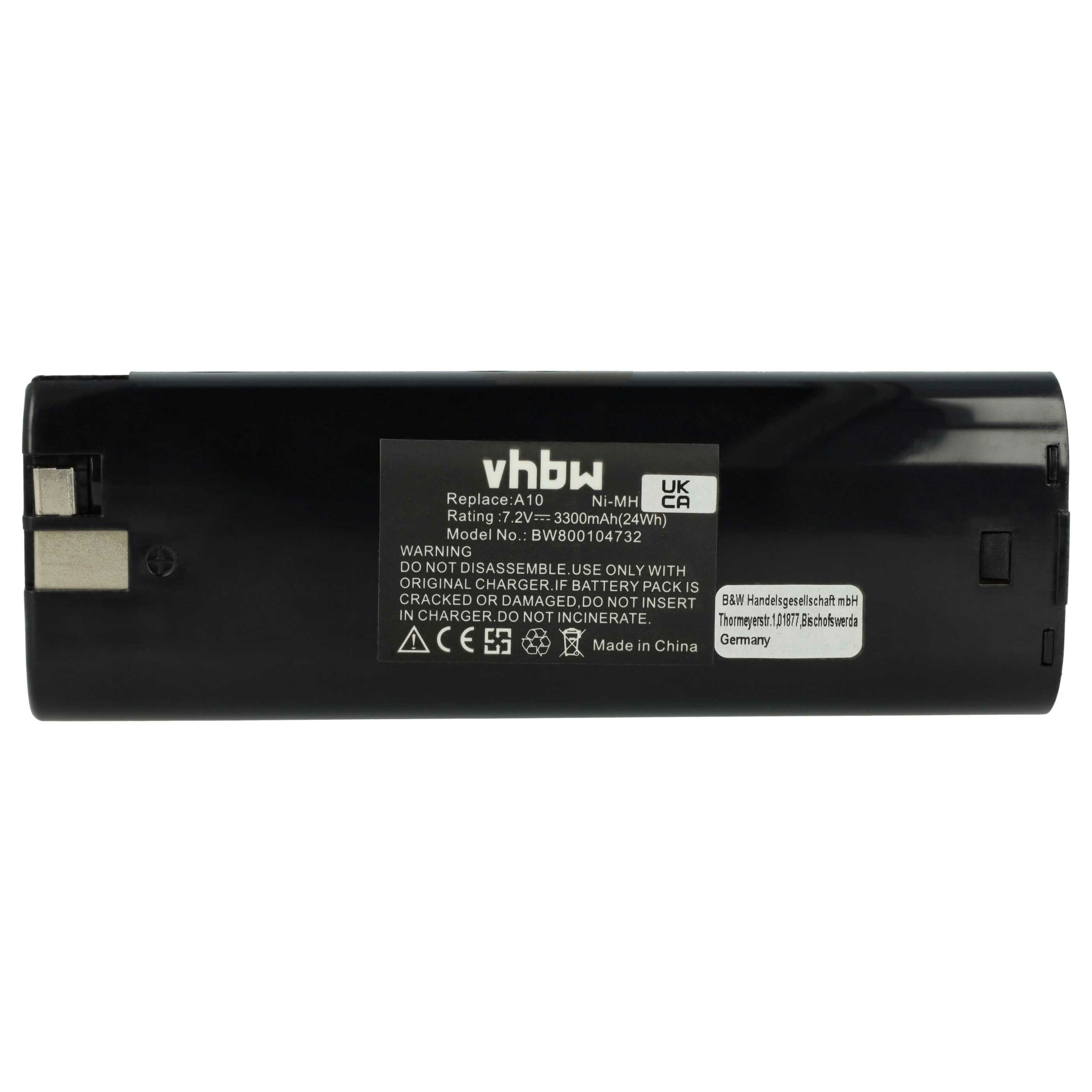 Bateria vhbw para AEG AG-724CN, A10, P7.2 - 3300 mAh, 7.2 V, NiMH - Image 3