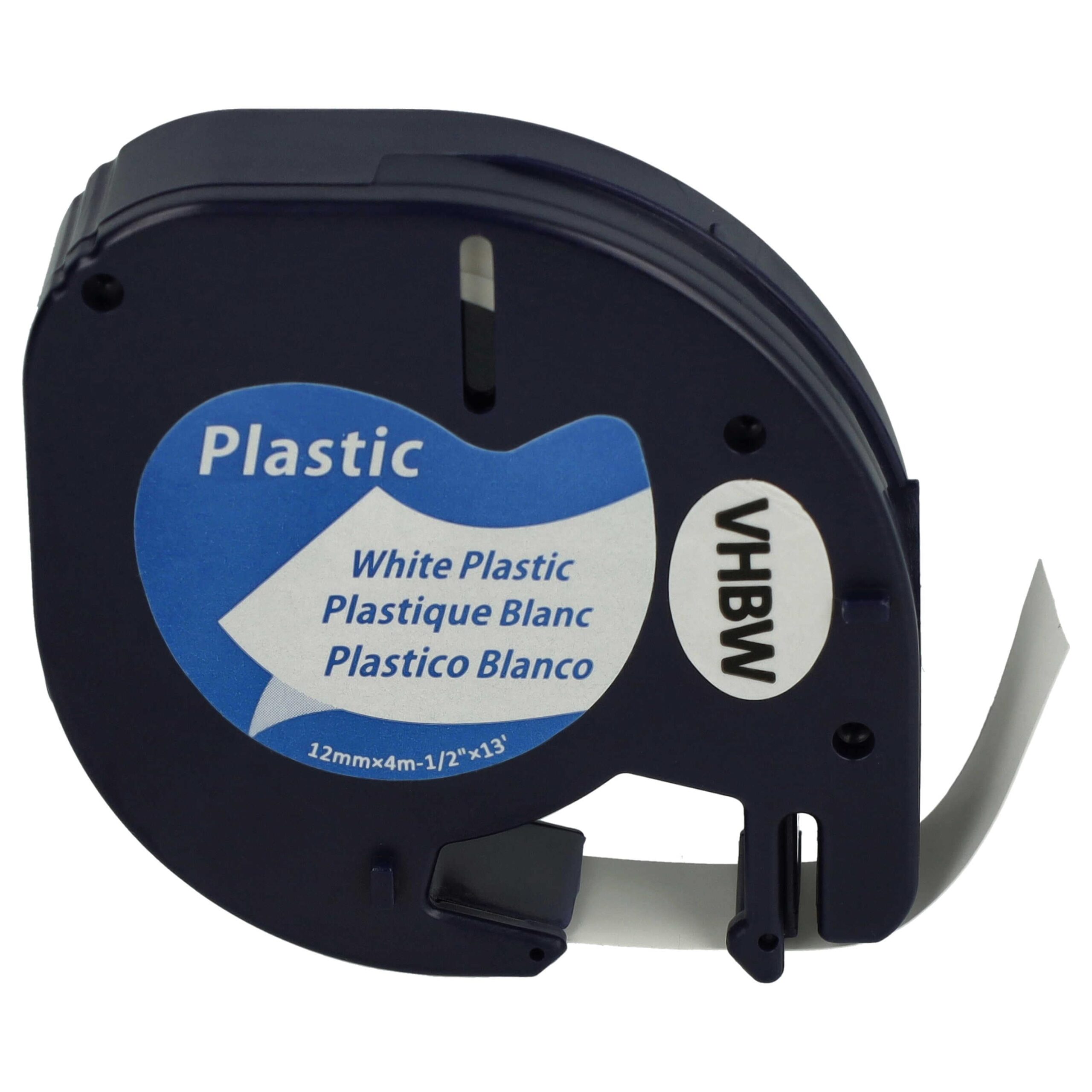 Fita de etiquetadora vhbw compatível com Dymo S0721660, 91221 - 12 mm preto sobre branco