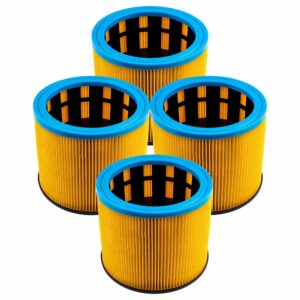 4x Filtro Cartucho Compatível com Starmix 413471, FP 7200 para Aspiradores Starmix, Azul/Amarelo vhbw