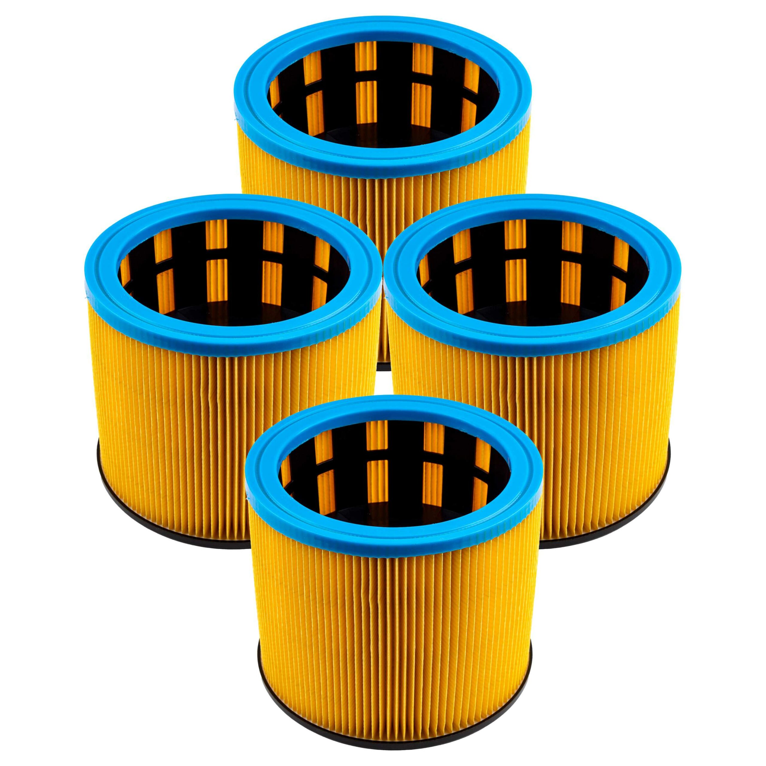 4x Filtro Cartucho Compatível com Starmix 413471, FP 7200 para Aspiradores Starmix, Azul/Amarelo vhbw