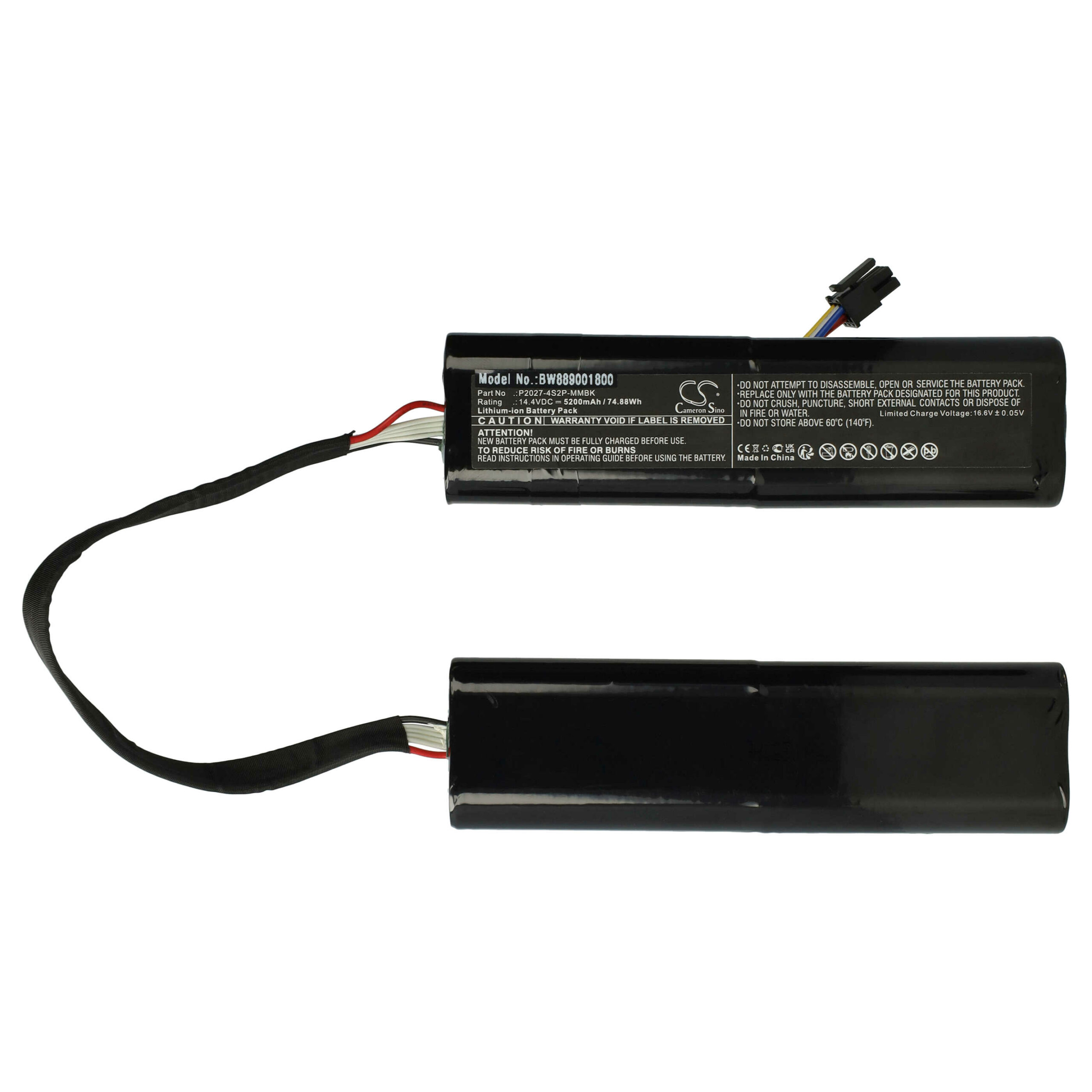 Bateria vhbw compatível com Xiaomi 5200mAh, 14.4V, Li-Ion (P2027-4S2P-MMBK, 754772)