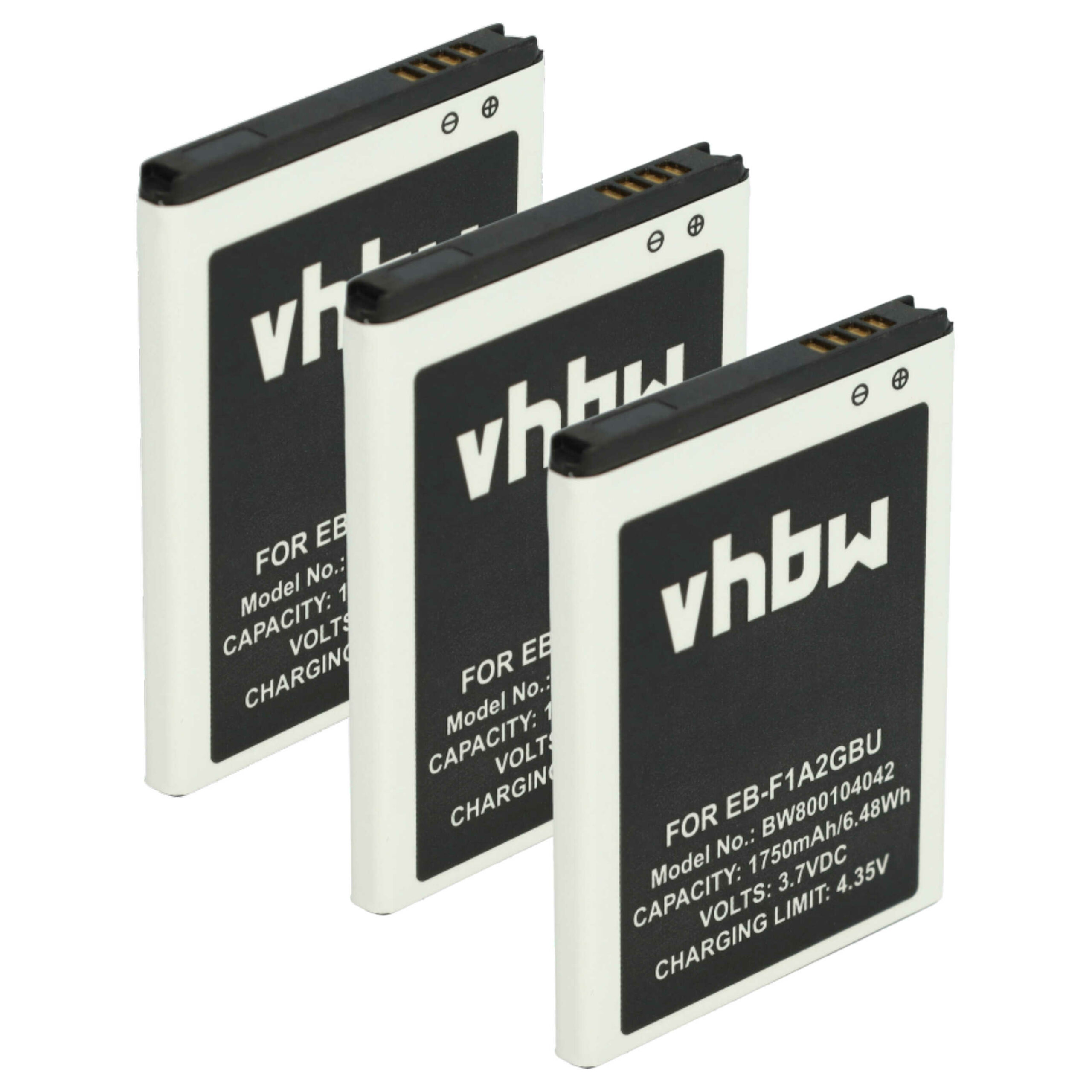 Bateria vhbw 3x para Samsung EB-F1A2/EB-F1A2GBU - 1750 mAh, 3.7V, Li-Ion