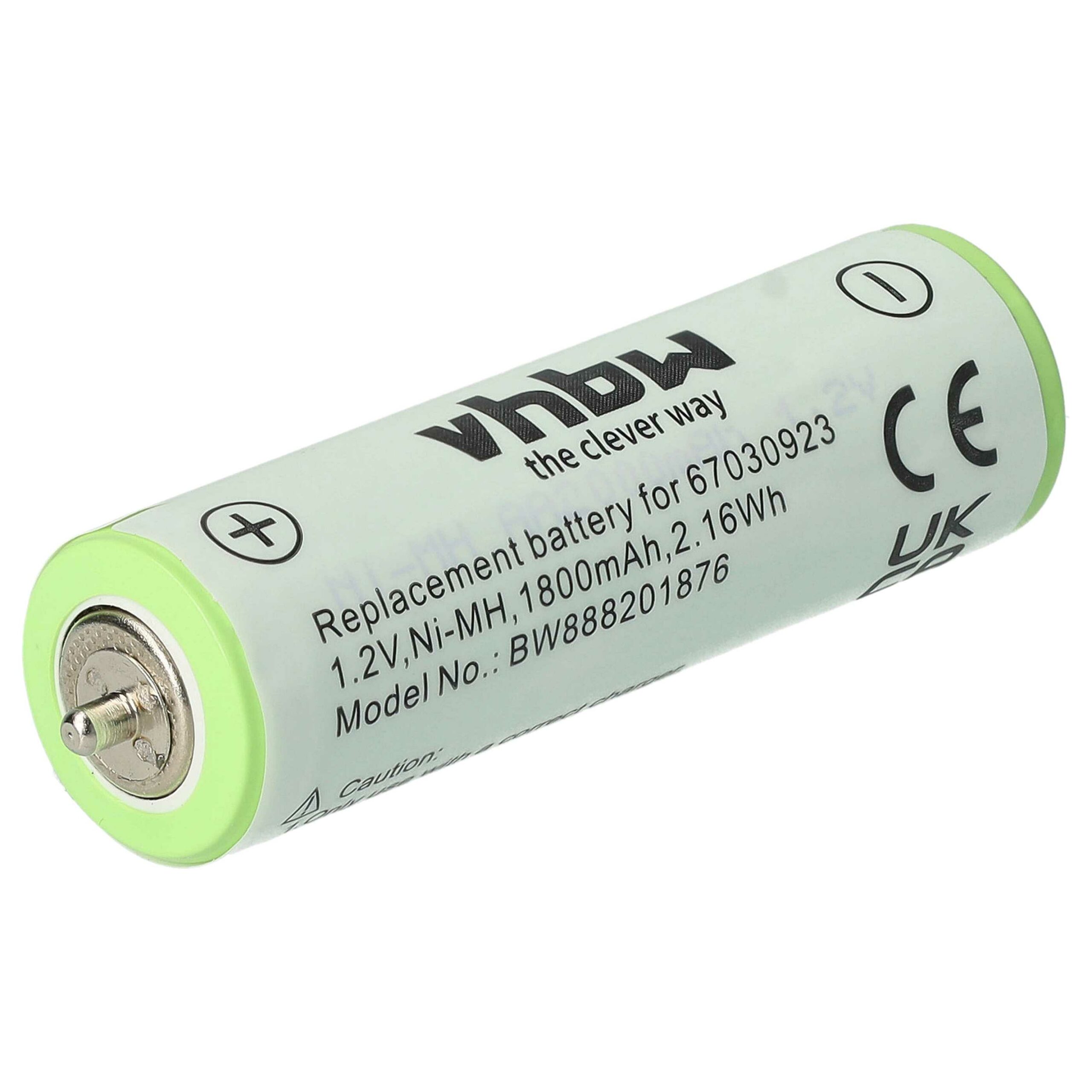 Bateria para Máquina de Barbear Braun compatível com 67030923, HR-AAUV, 7030923, 67030834, 67030165 - 1800 mAh 1.2 V NiMH - Image 4