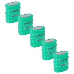 5x Pilhas Botão Recarregáveis NiMH 5/V150H 150 mAh 6V vhbw para Modelos e Lâmpadas Solares