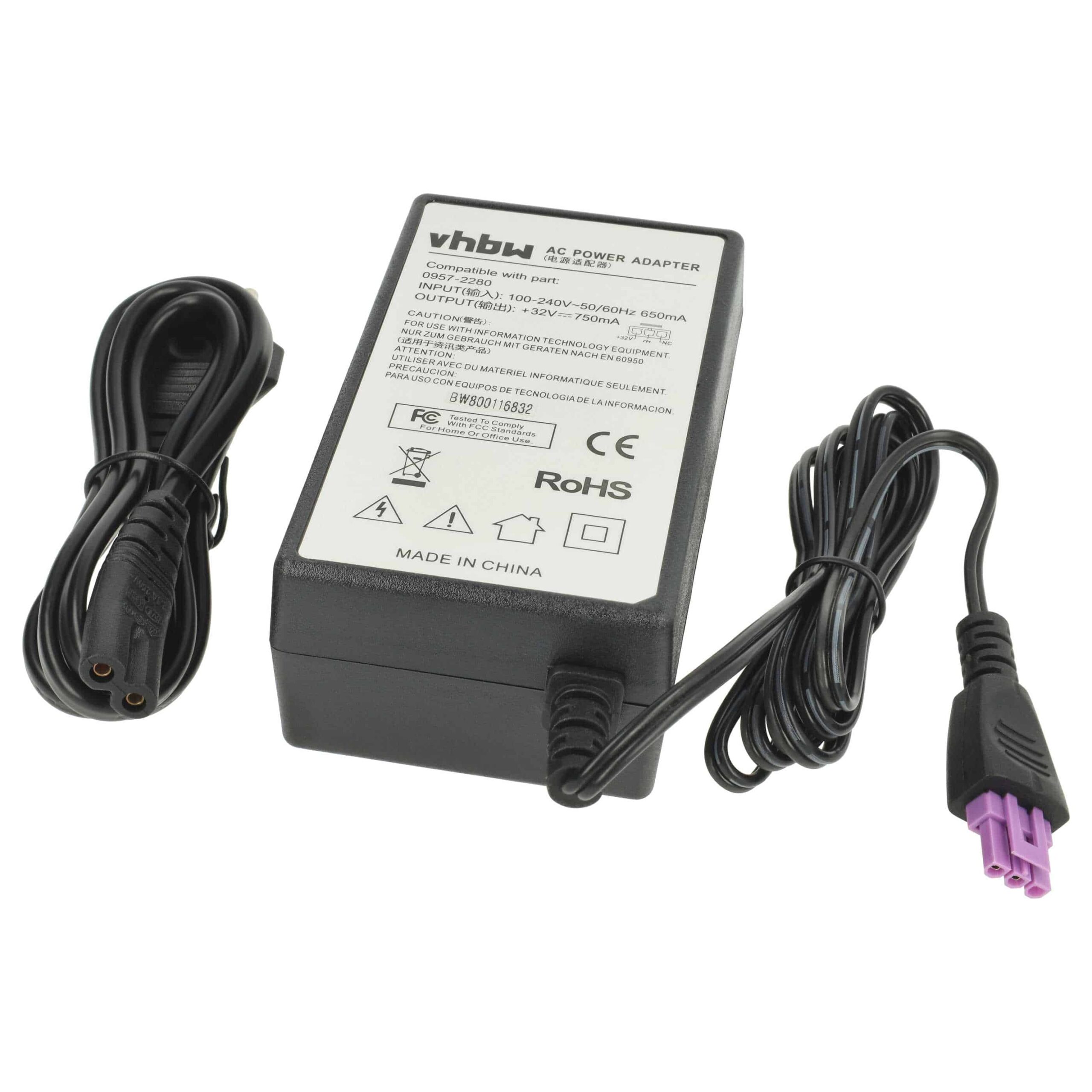 Adaptador de Alimentação CA vhbw para Impressoras HP - Substitui HP 0957-2280