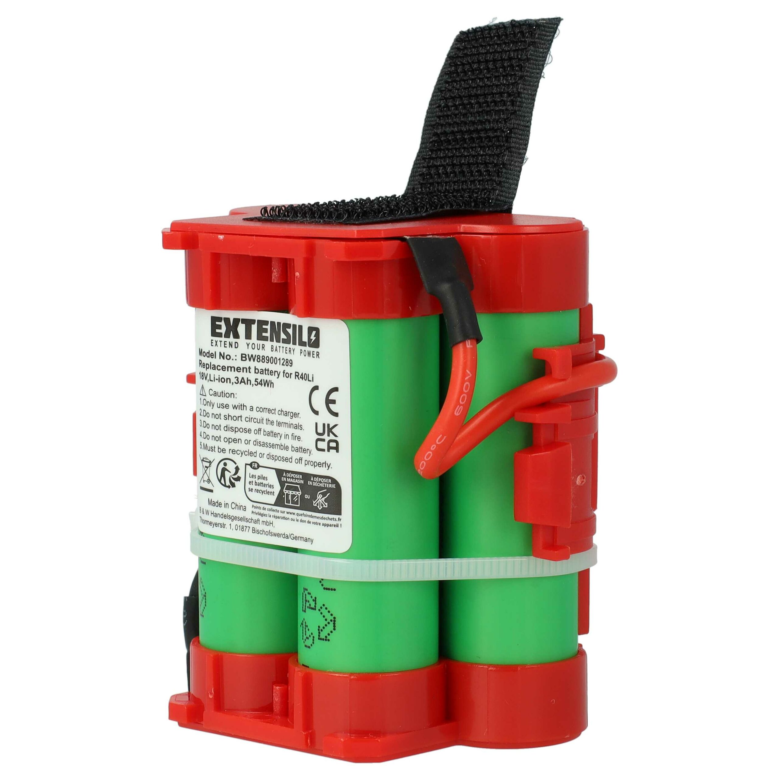 2x Bateria EXTENSILO 3000 mAh 18 V Li-Ion para Gardena R40Li, Husqvarna Automower, Flymo 1200R - Image 3