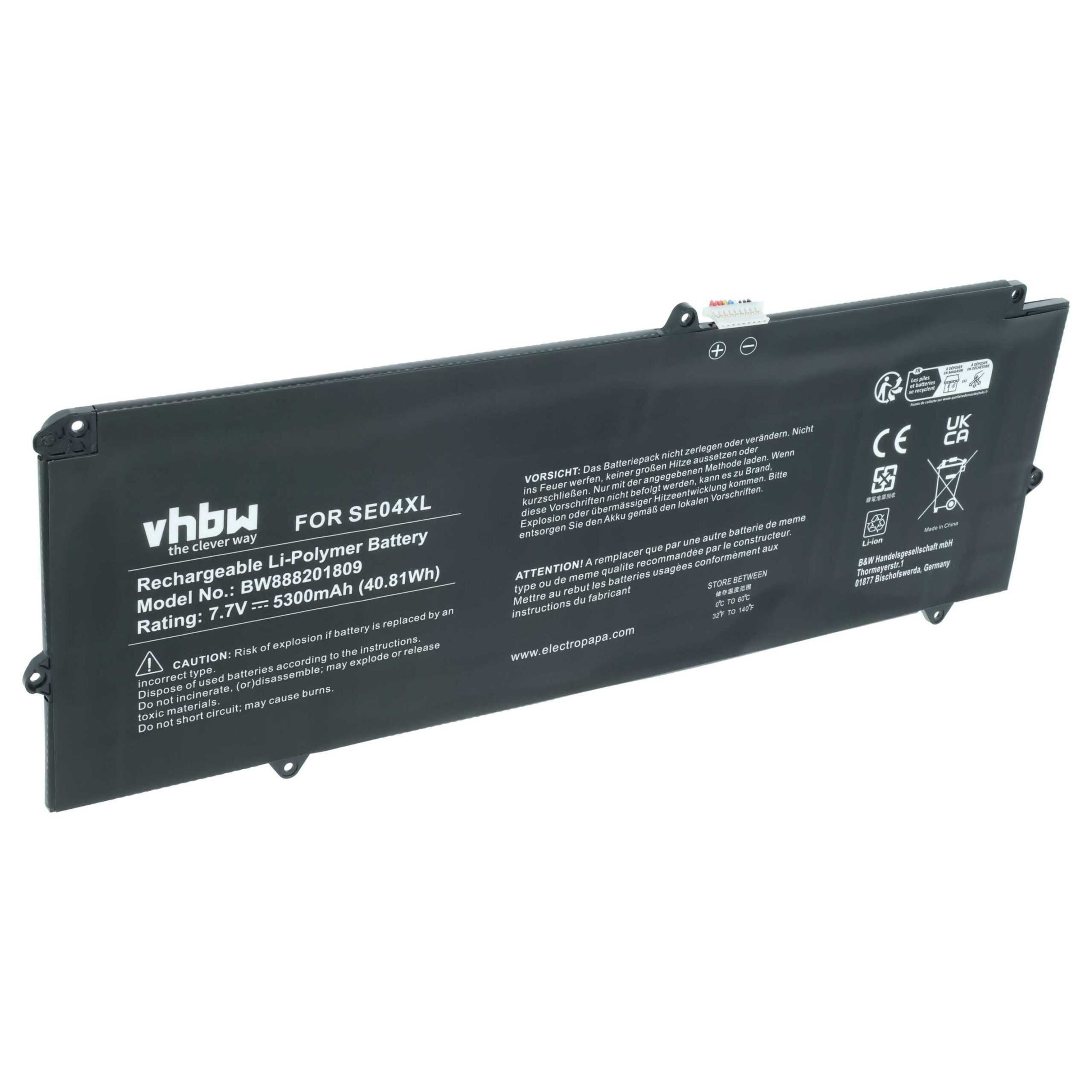 Bateria para Portátil HP - vhbw 5300 mAh 7.7V Li-polymer (HSTNN-DB7Q)