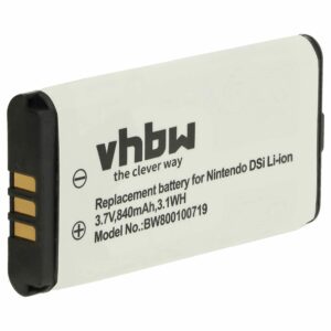 Bateria para Consola Nintendo TWL-001, C/TWL-A-BP, TWL-003, BOAMK01 - 840 mAh 3.7 V Li-Ion vhbw