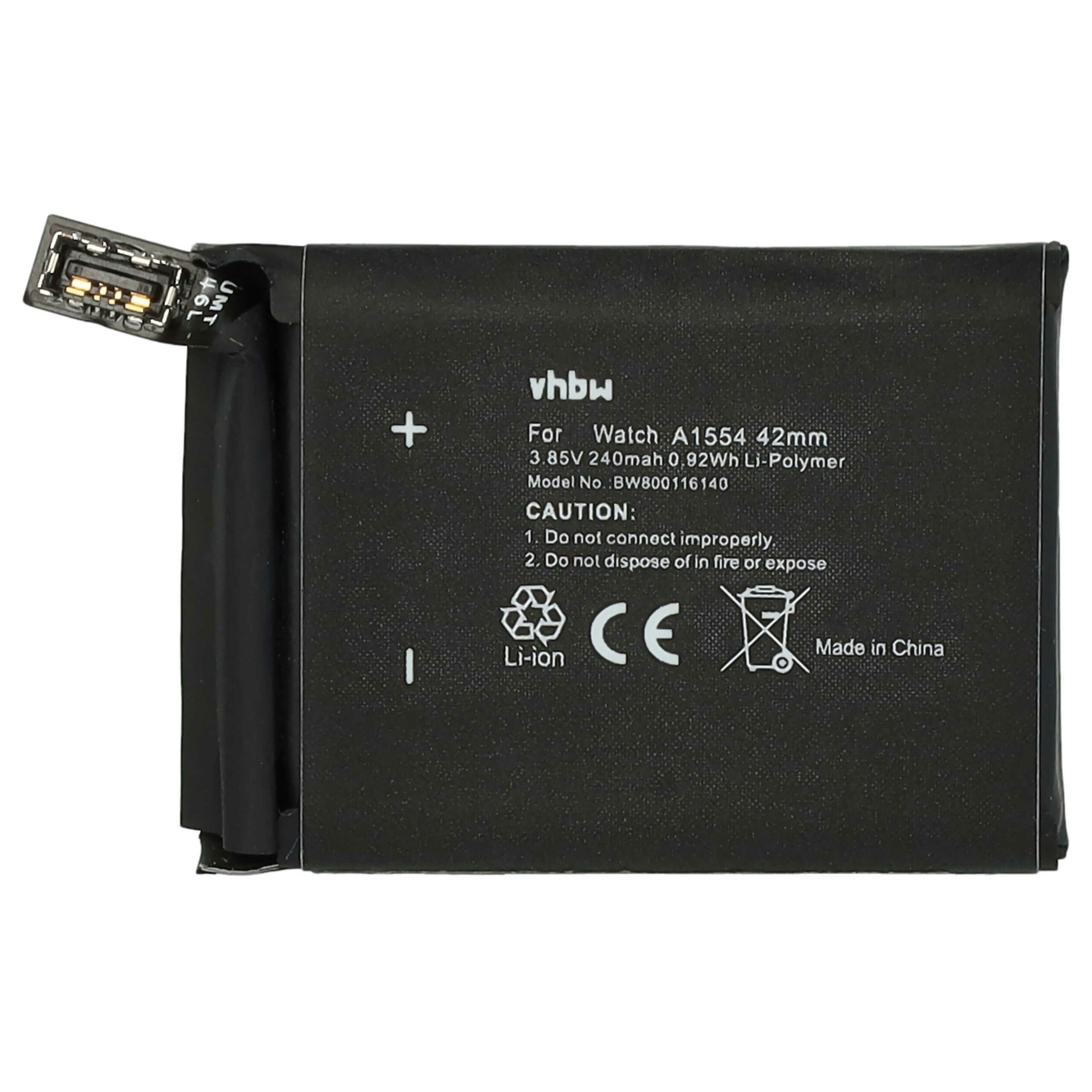 Bateria vhbw para Apple Smartwatch A1579 - 240 mAh 3.85 V Li-polymer + Ferramentas