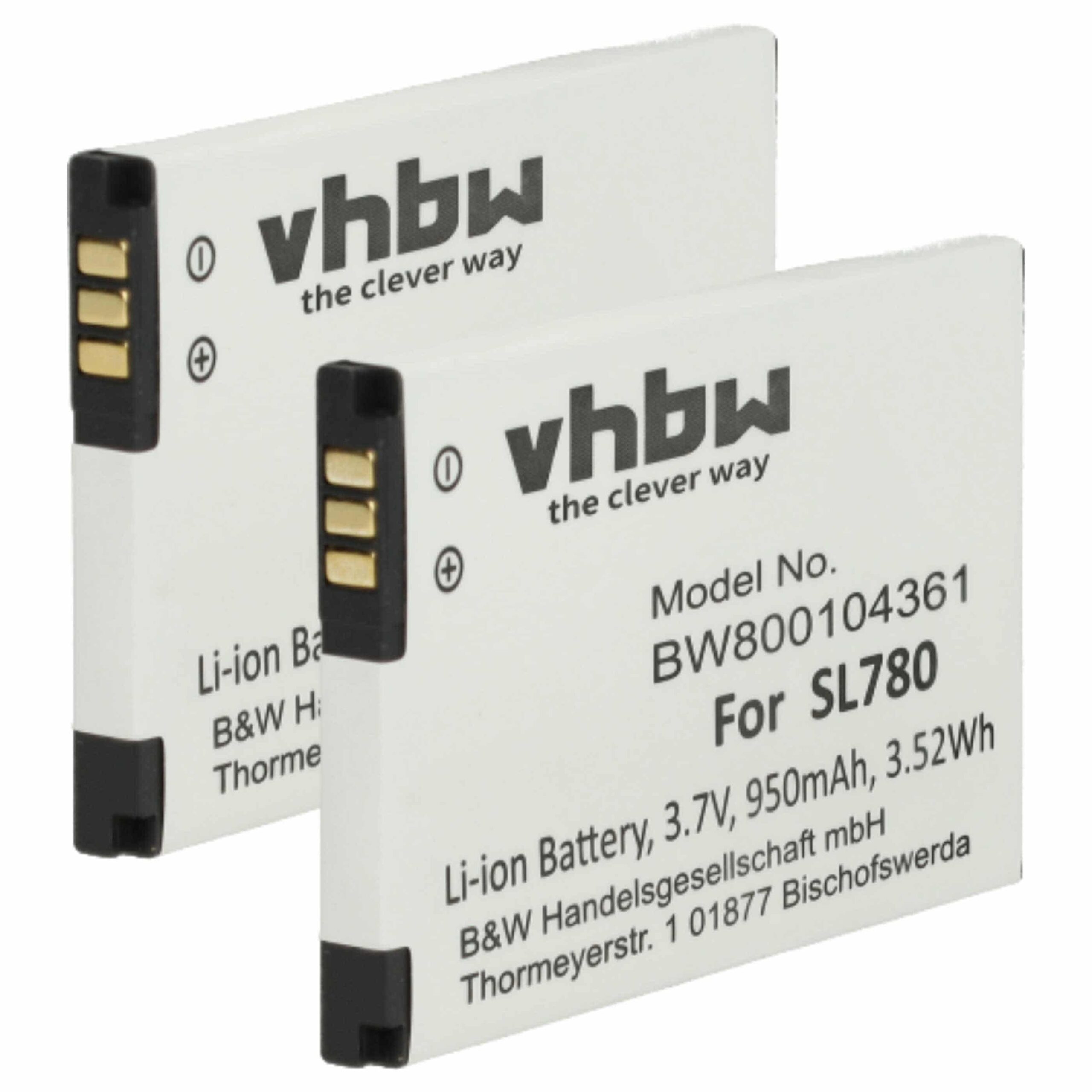 2x Bateria substitui Siemens S30852-D2152-X1 para telefone Gigaset - 950 mAh 3.7 V Li-Ion