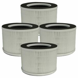 Pack 4x Filtros de Reposição para Purificador Medion 50065982 - Pré-filtro + HEPA + Carvão Ativo