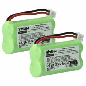 2x Bateria substitui 55AAAHR2BMX, 220382C1, 220436C1, 41AAAH2BMX para telefone T-Com - 700 mAh 2.4 V NiMH