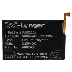 Bateria para Telemóvel Wiko 4867A2 - 5800 mAh 3.85 V Li-polímero vhbw