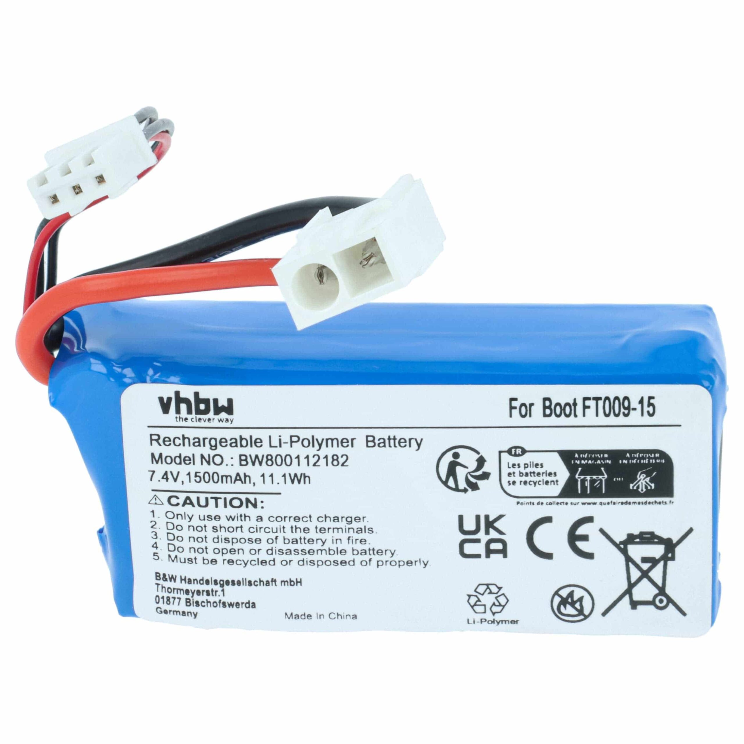 Bateria vhbw 1500 mAh 7.4V Li-polymer para Revell 44140 - Plug Mini JST - Image 3