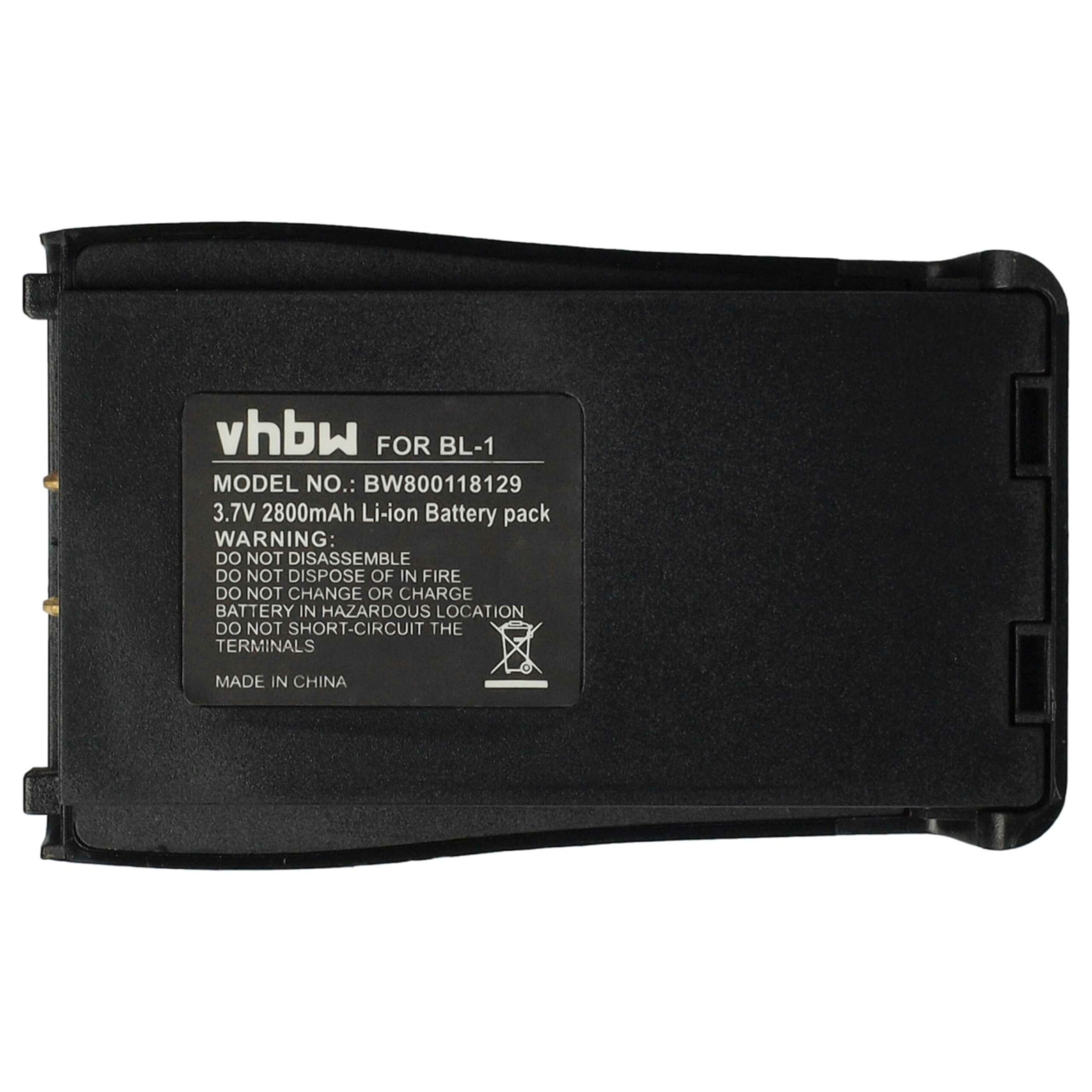 Pack de 2 Baterias vhbw BL-1 compatíveis com Baofeng/Retevis - 2800 mAh 3.7 V Li-Ion - Image 3