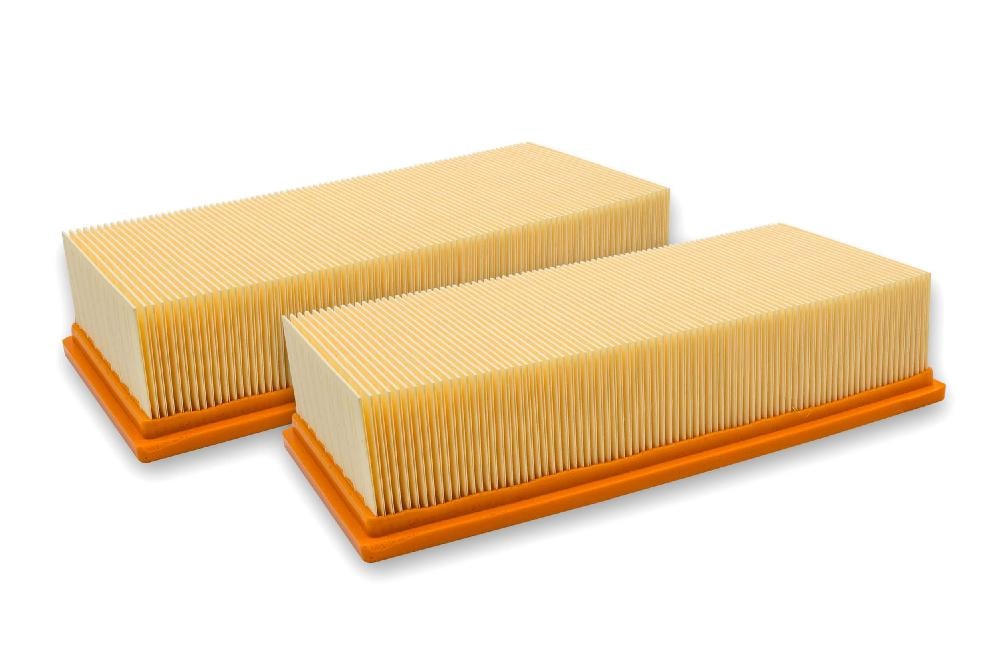 2 Filtros Plissados Planos vhbw para Aspirador Kärcher (substitui 6.907-276.0, 6.904-095.0, 6.904-283.0)