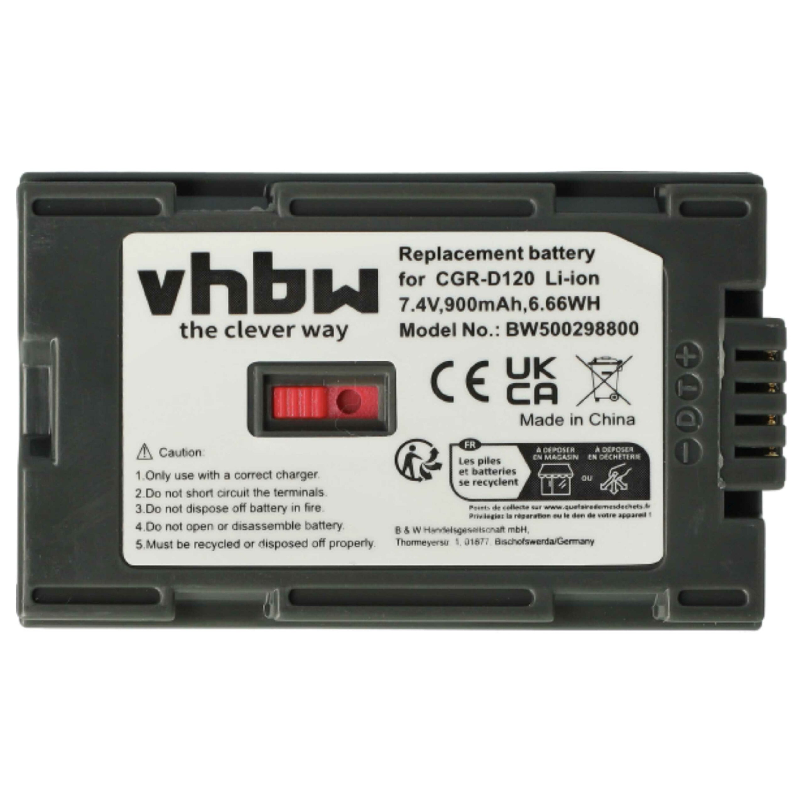 Bateria vhbw 2x para Câmara Hitachi e Panasonic DZ-BP28, DZ-BP14, DZ-BP16 - 900 mAh 7.2V Li-Ion - Image 3